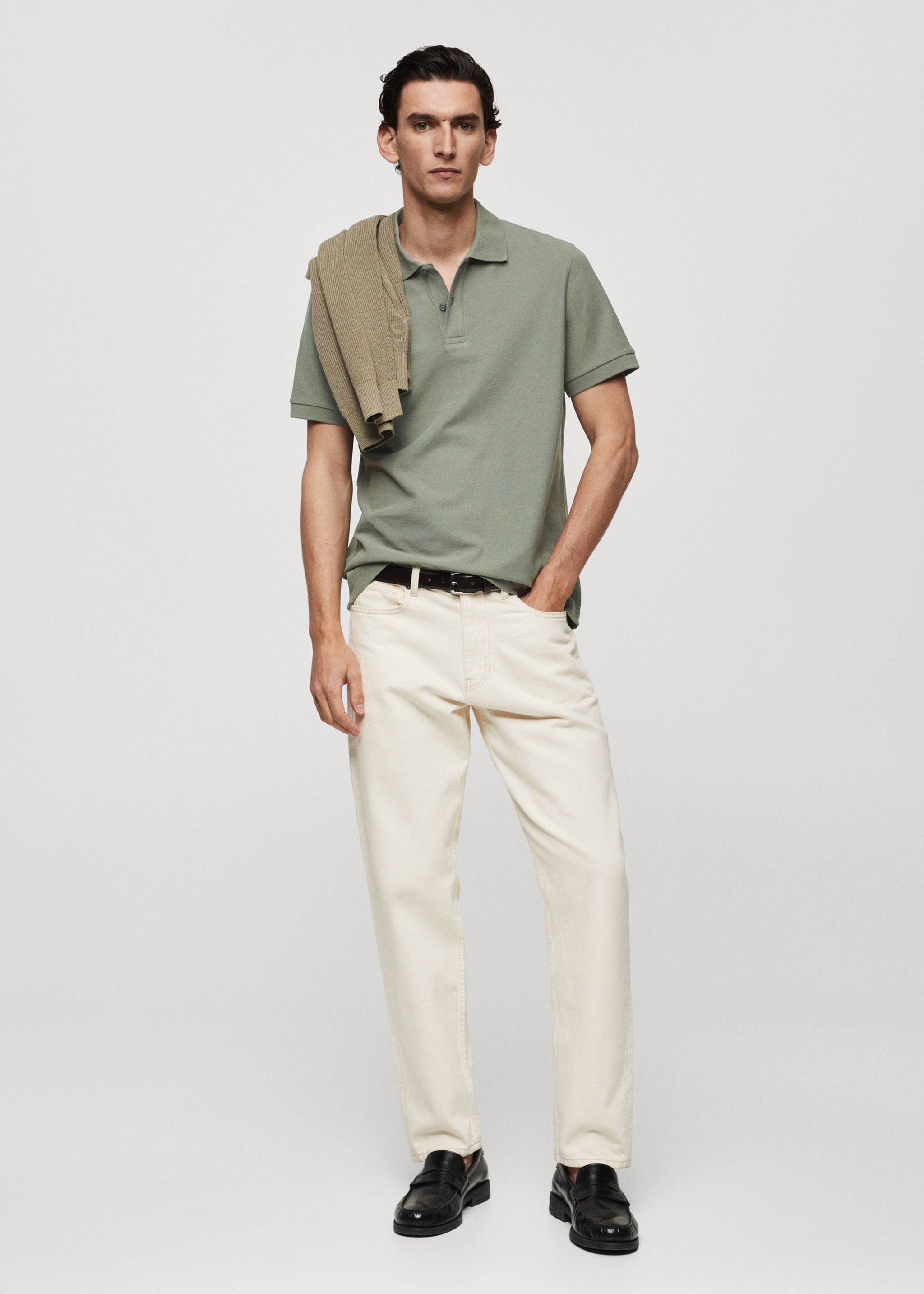 100% cotton pique polo shirt - General plane