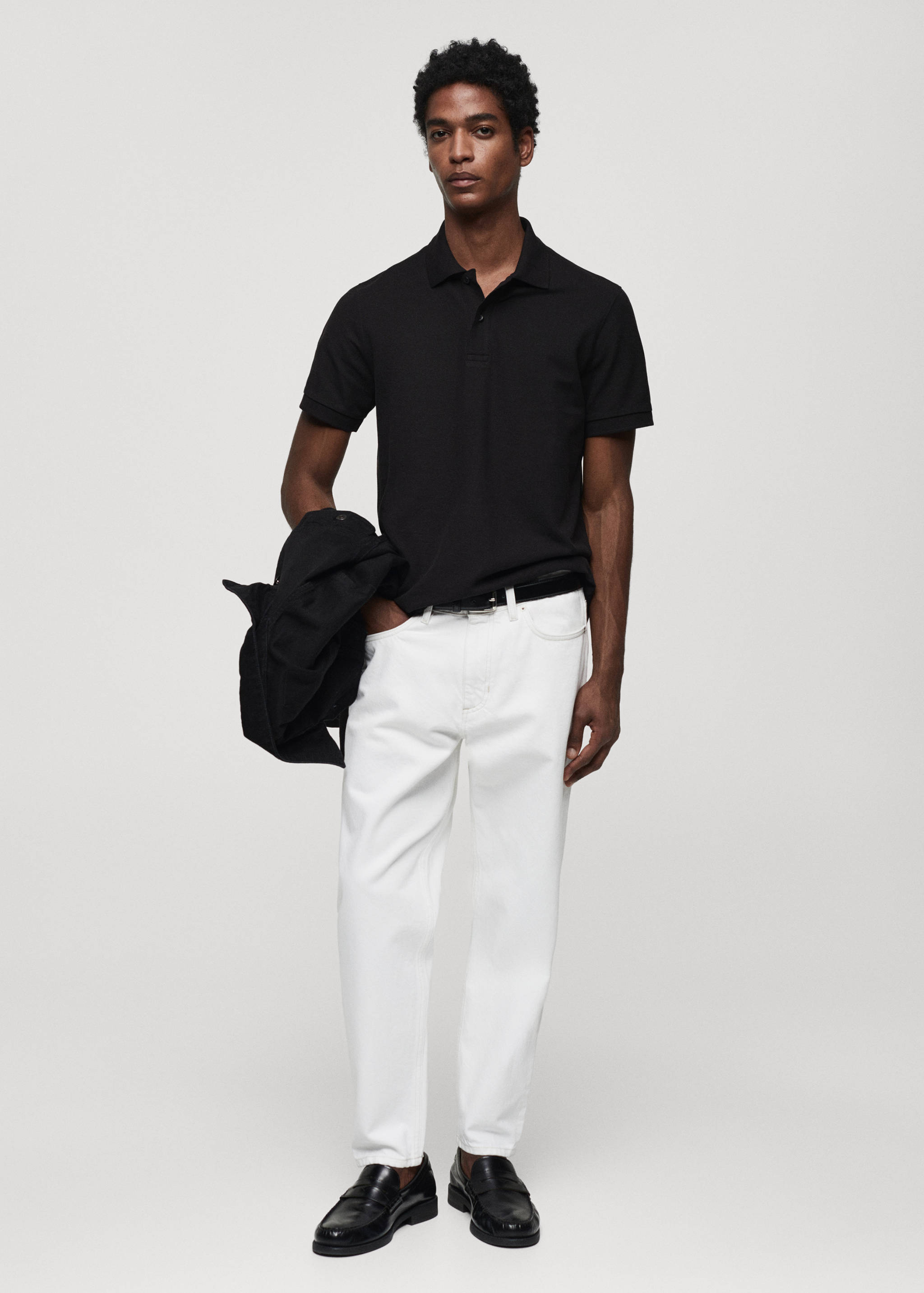 100% cotton pique polo shirt - General plane