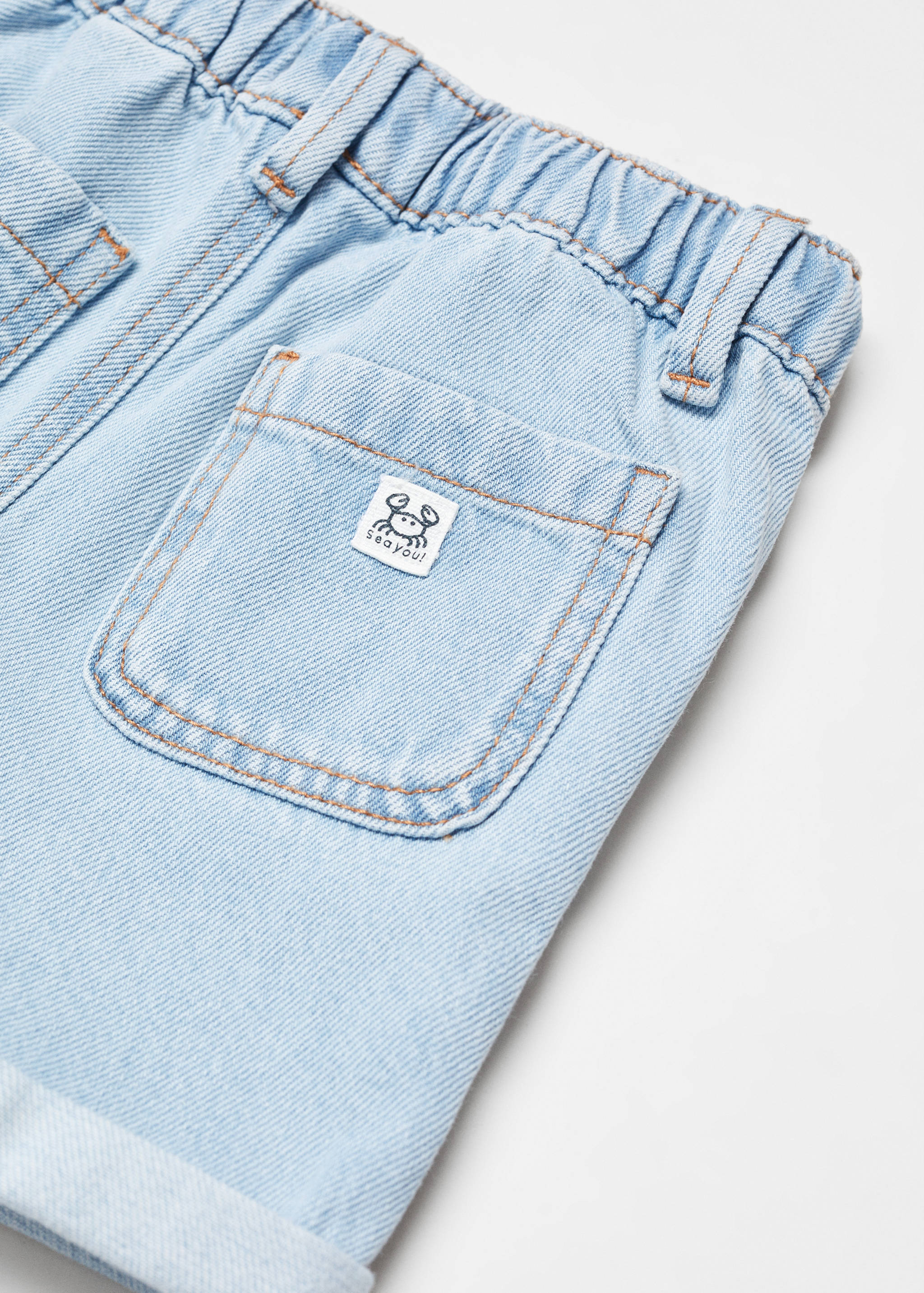 Джинсовые бермуды с эластичным поясом - Деталь изделия 0
