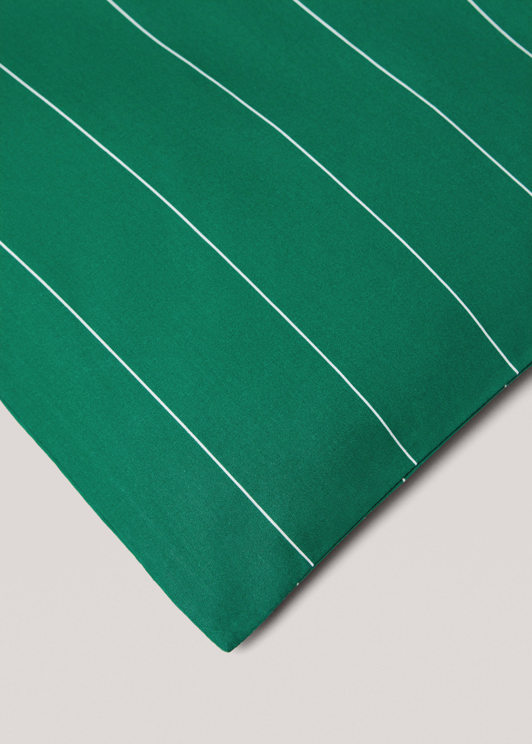 Striped printed cotton duvet cover for superking bed - Details of the article 3