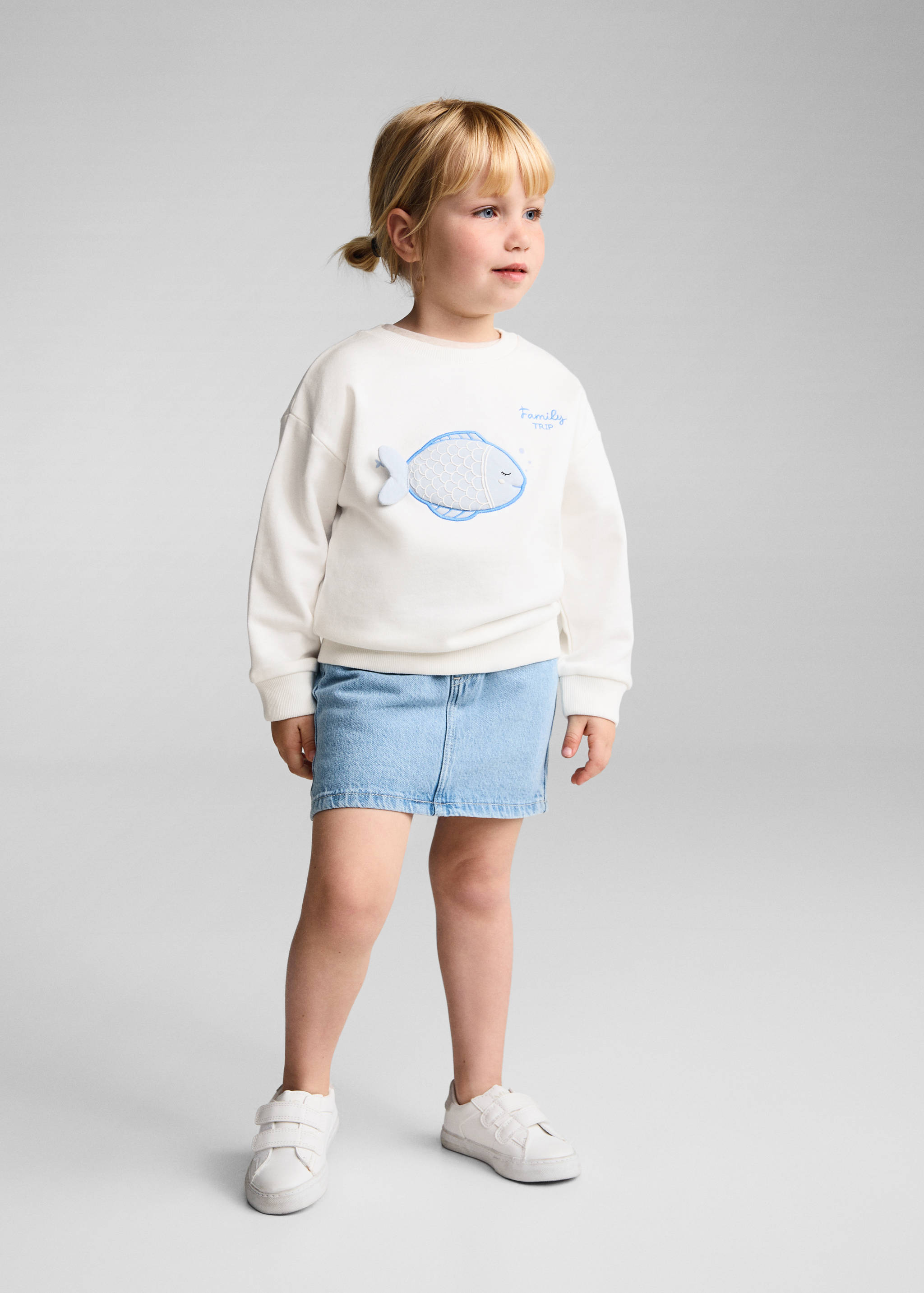 Embroidered cotton sweatshirt - General plane