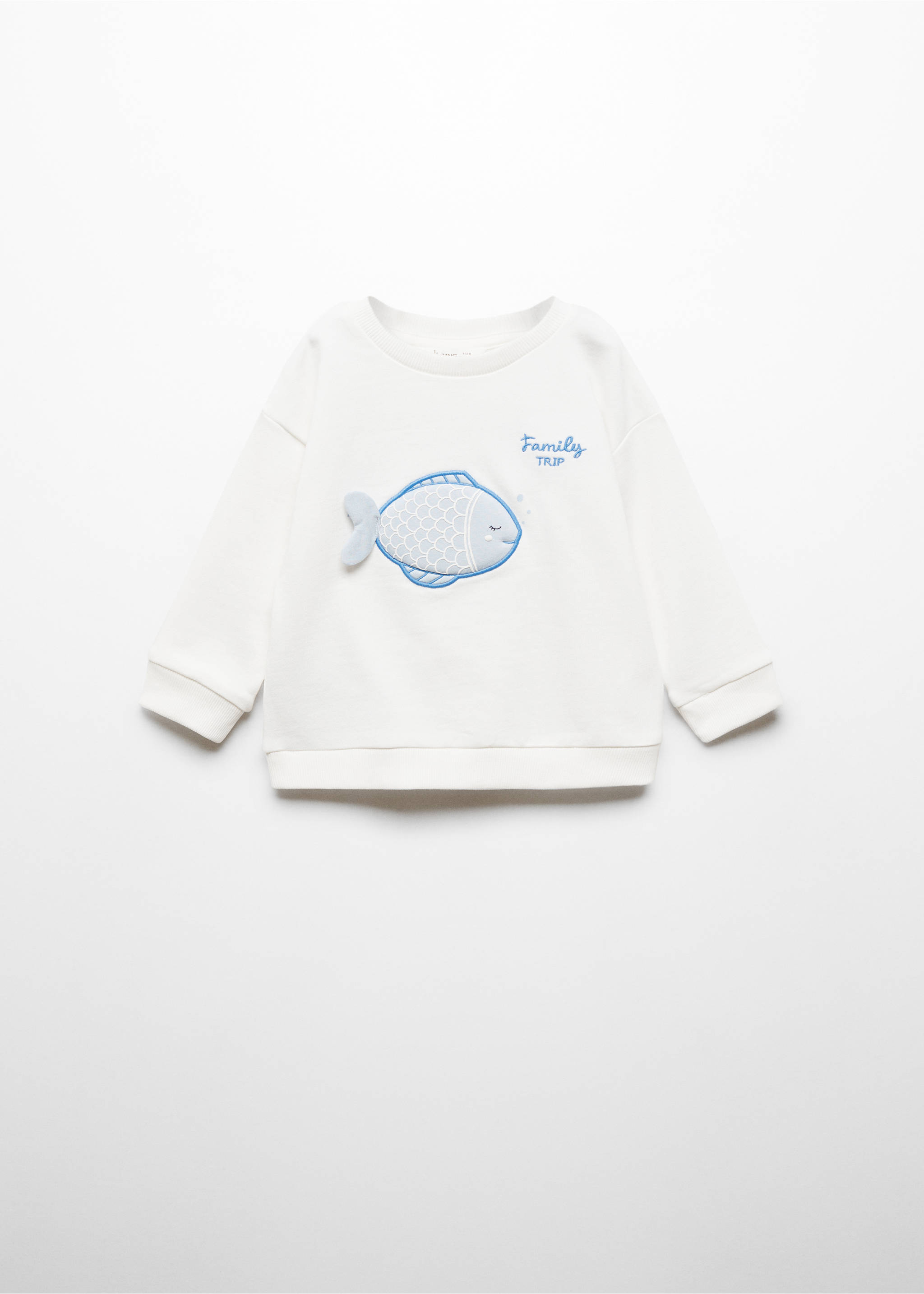 Embroidered cotton sweatshirt - Article without model, Off White. Ref: 67076001-00.