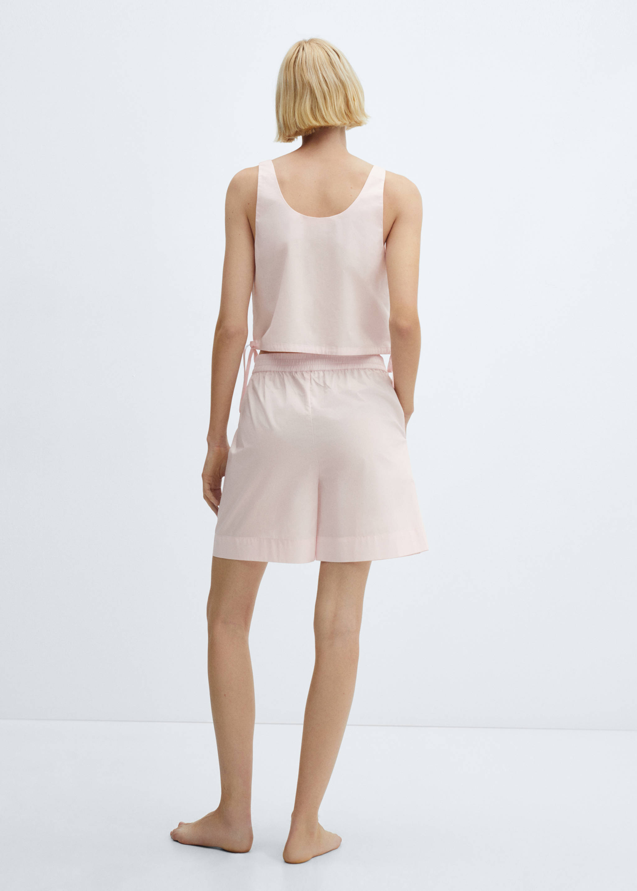 Cotton pyjama shorts with elastic waist - Reverse of the article