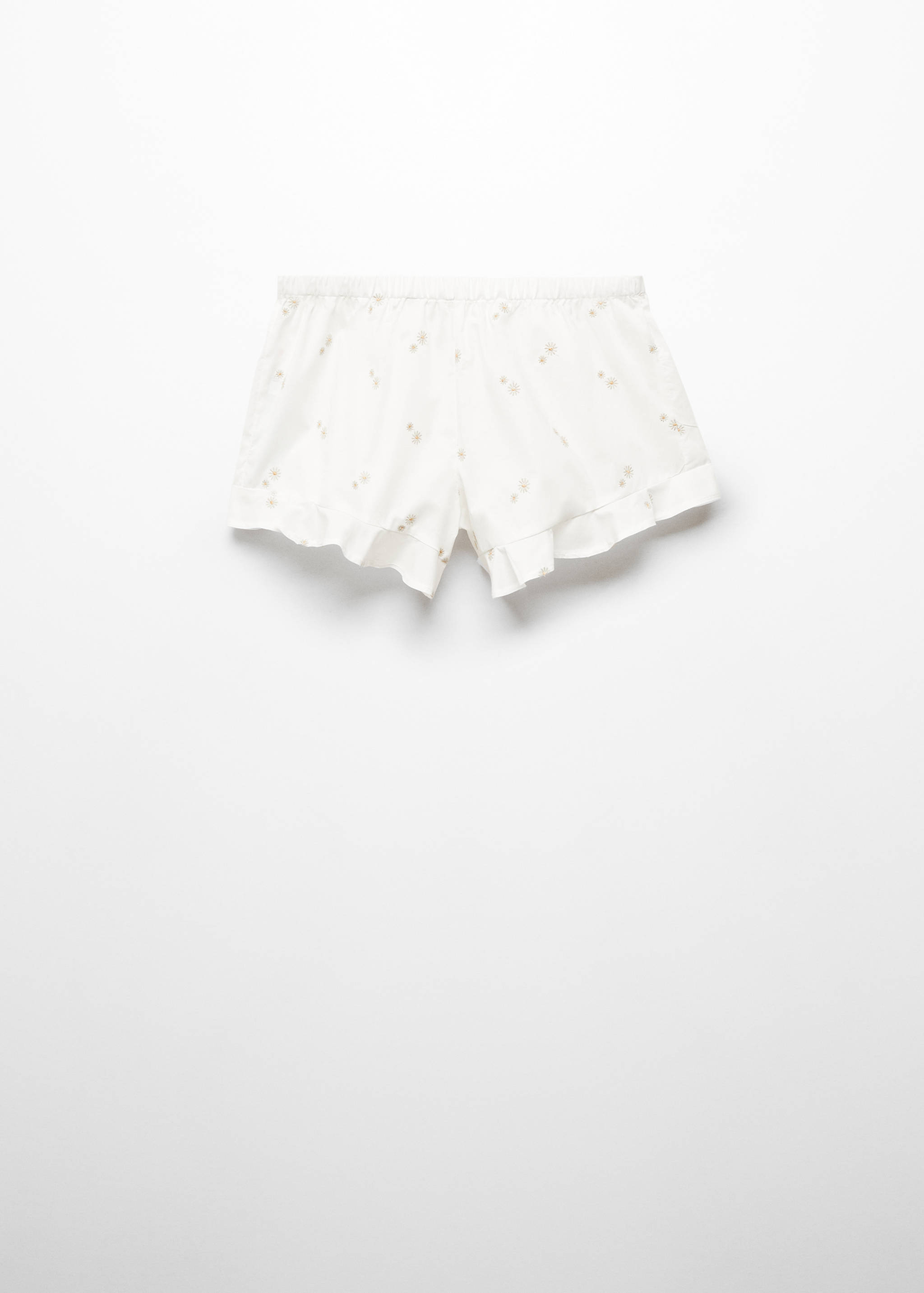Floral embroidered cotton pyjama shorts - Article without model