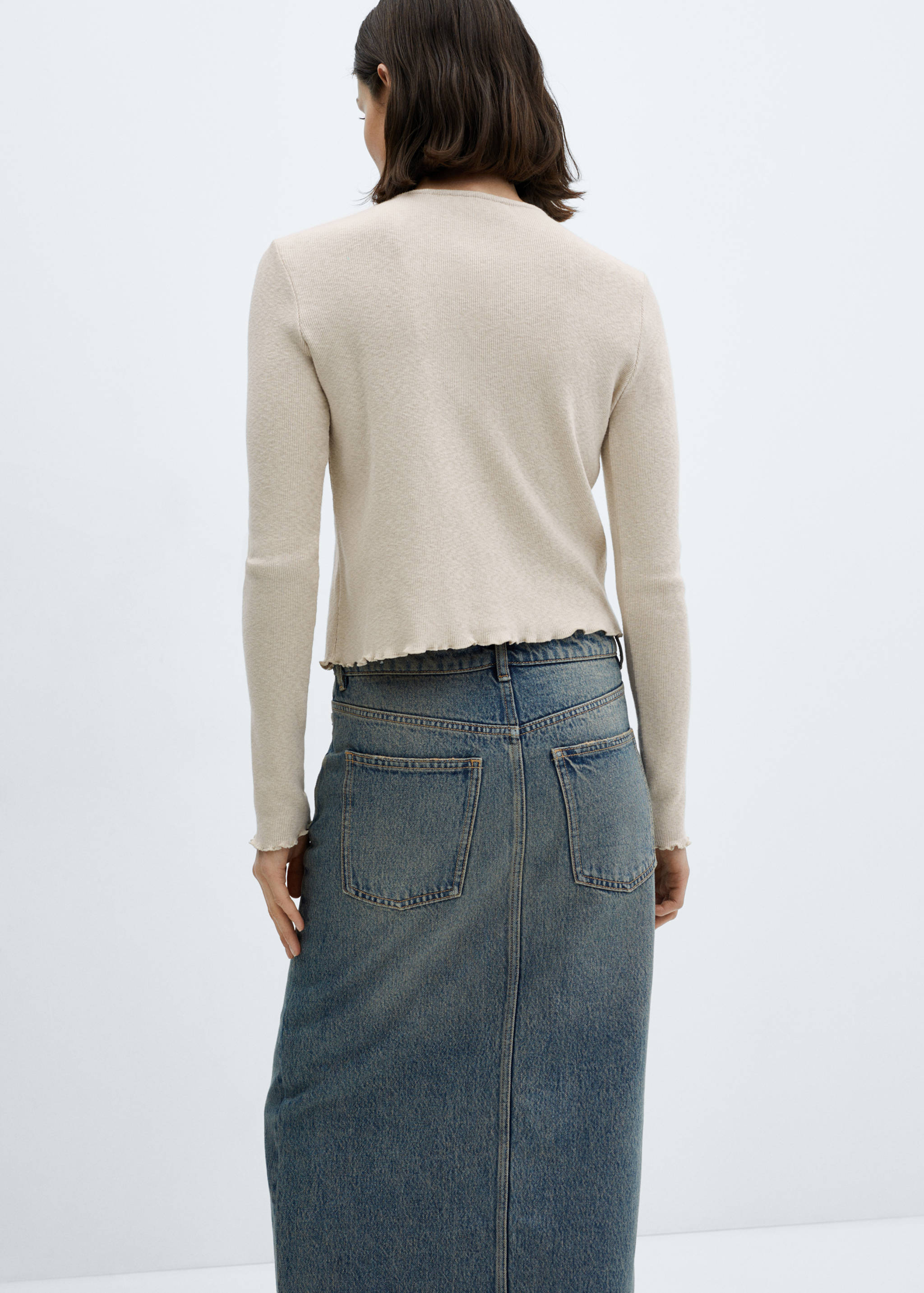 Knitted cardigan with ties - Reverse of the article