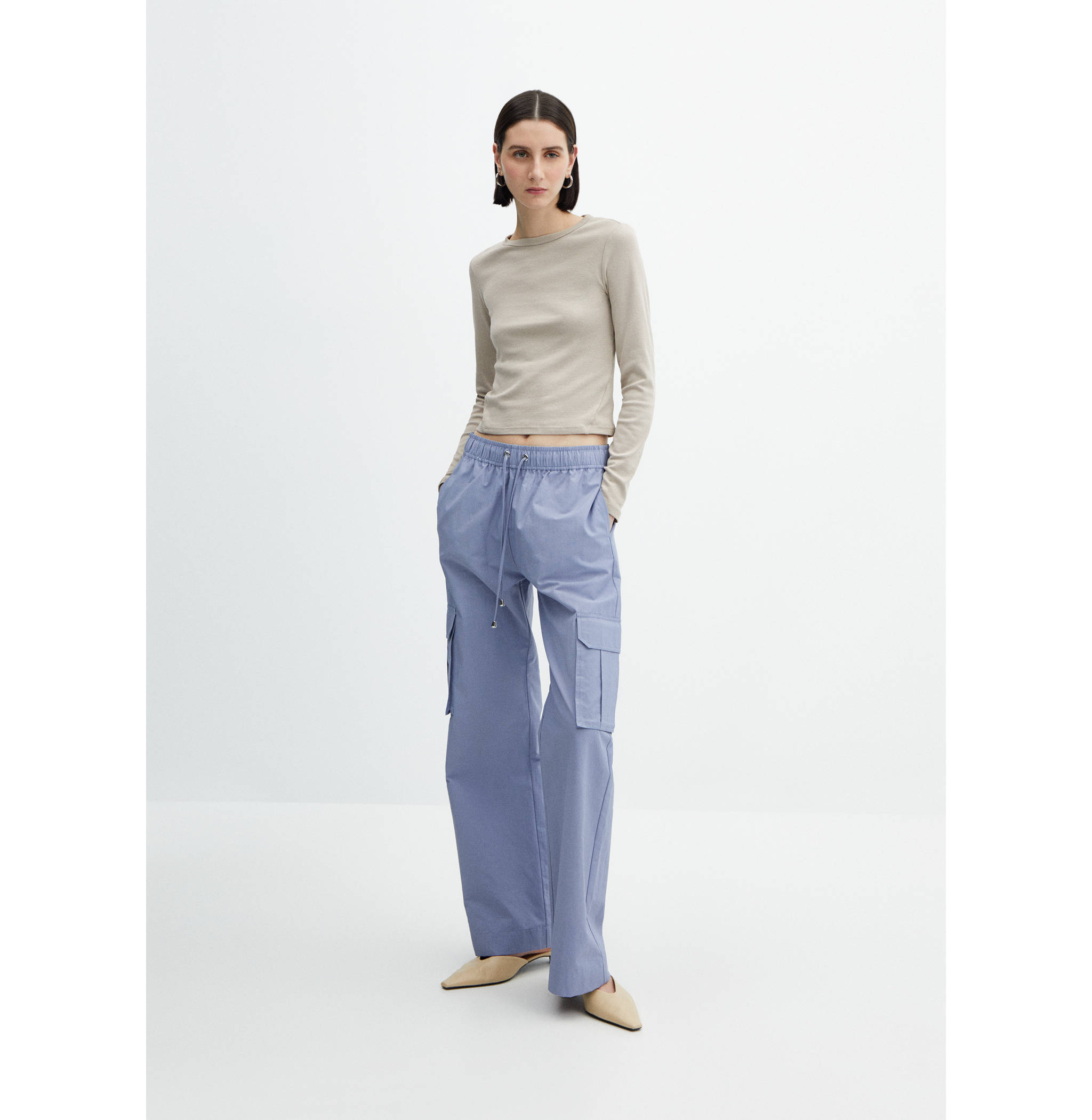 Pantalón cargo cintura elástica - Plano general