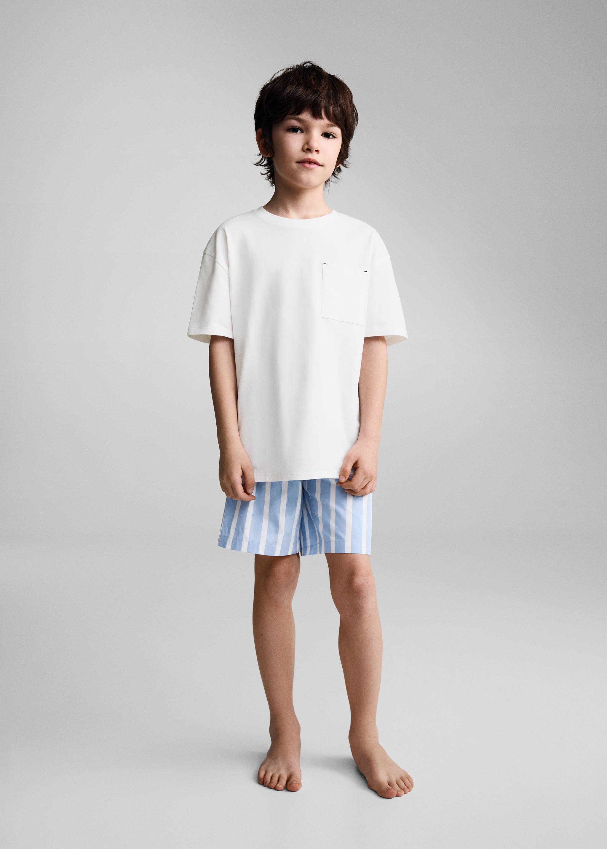 Striped cotton short pyjamas - General plane