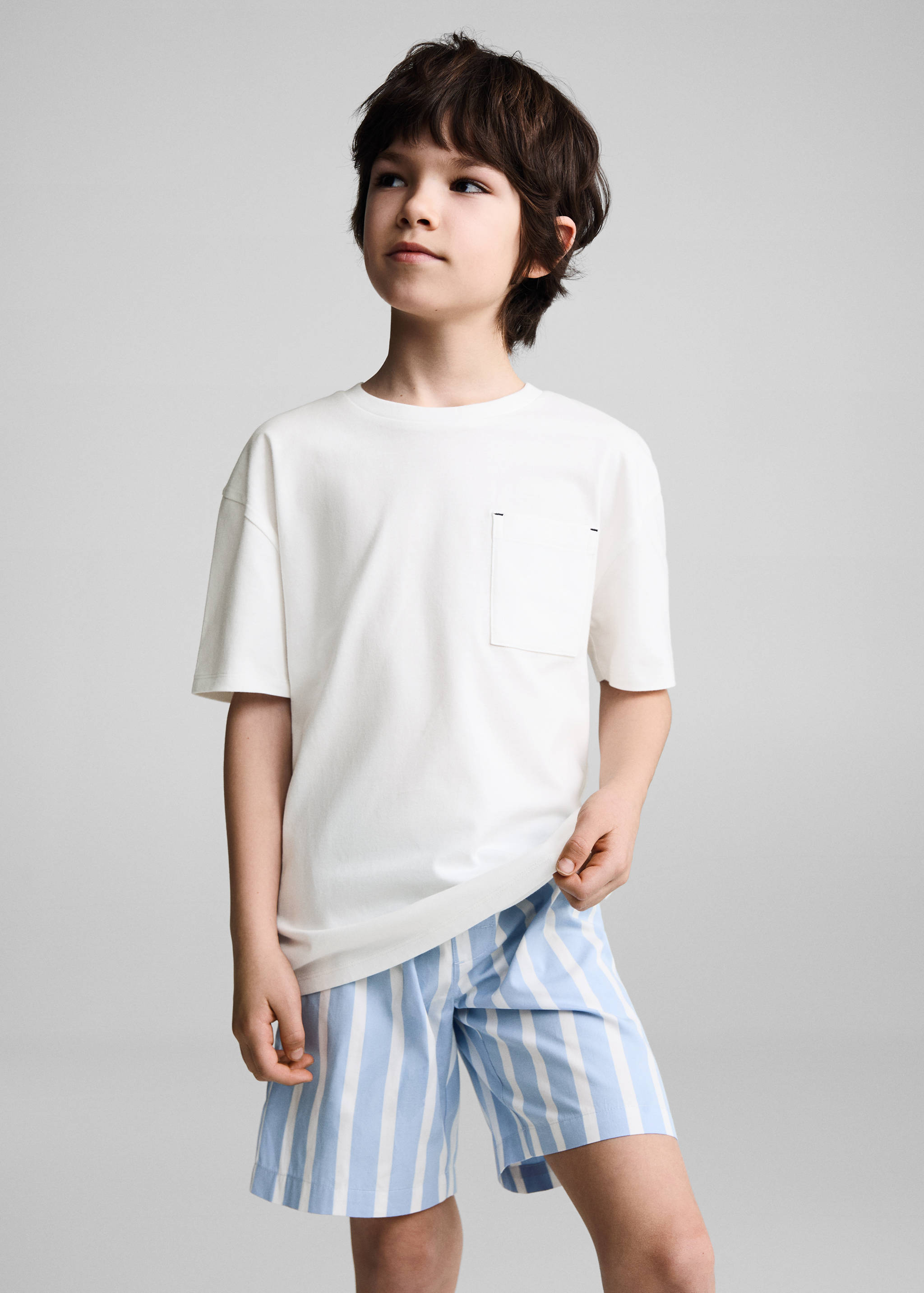 Striped cotton short pyjamas - Details of the article 1