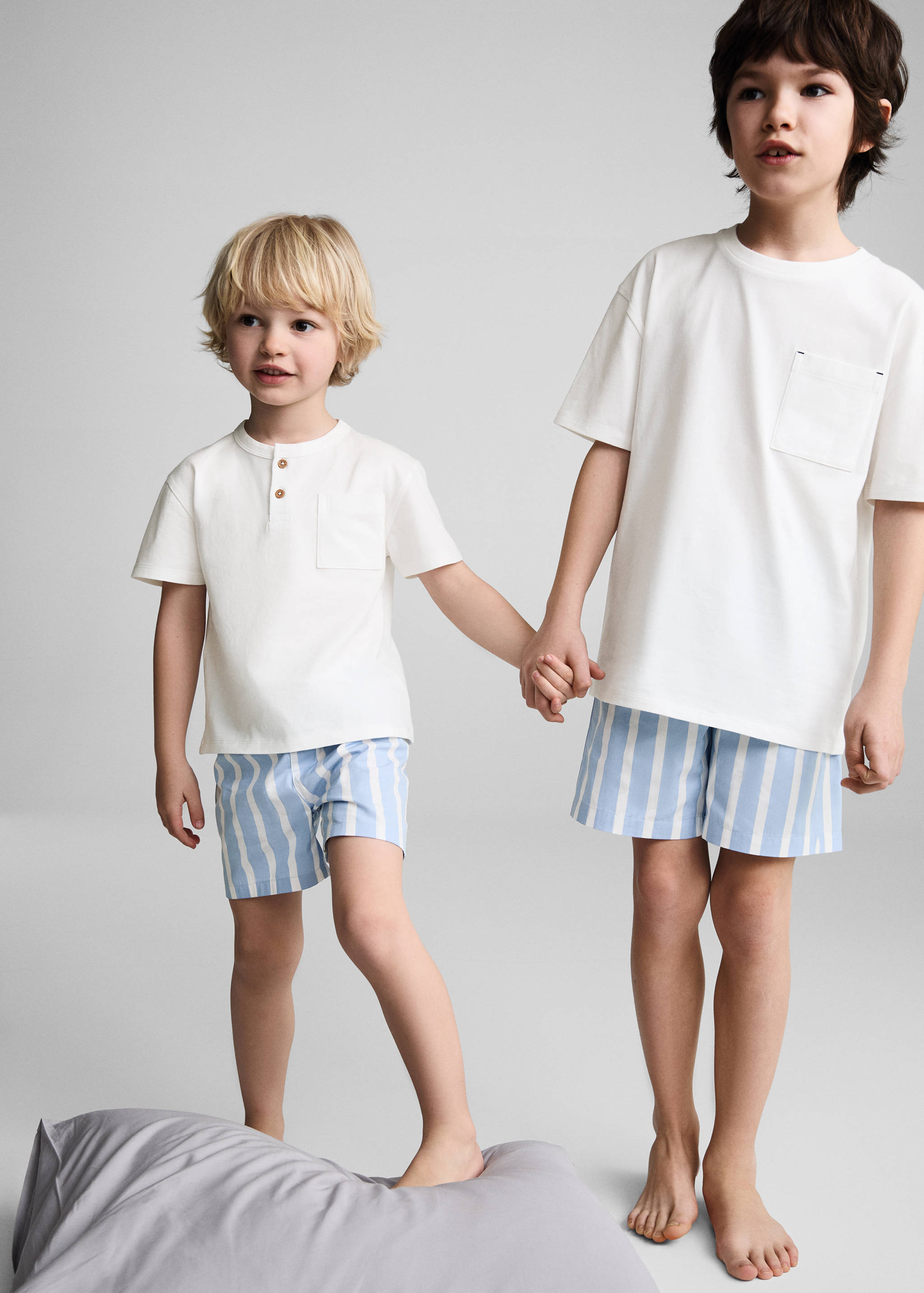 Striped cotton short pyjamas - Details of the article 2