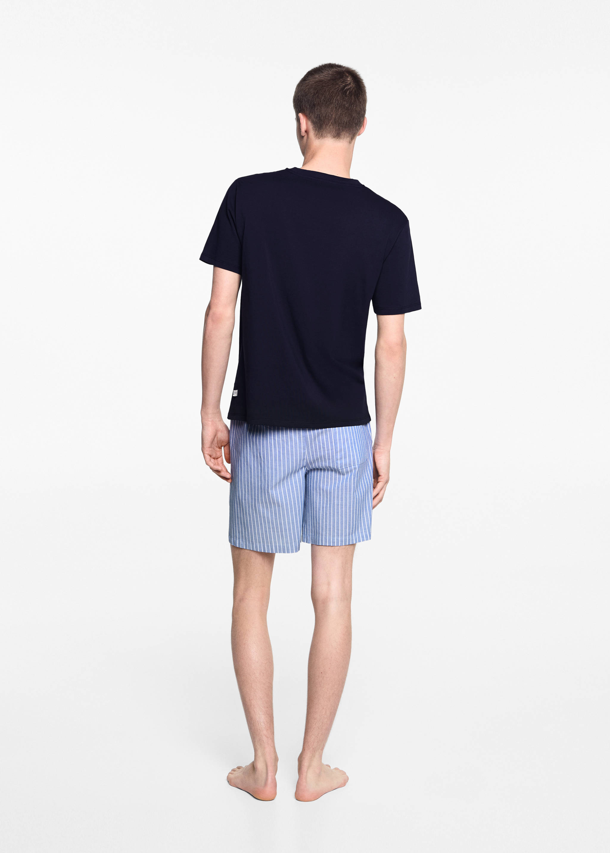 Pijama corto algodón rayas - Reverso del artículo