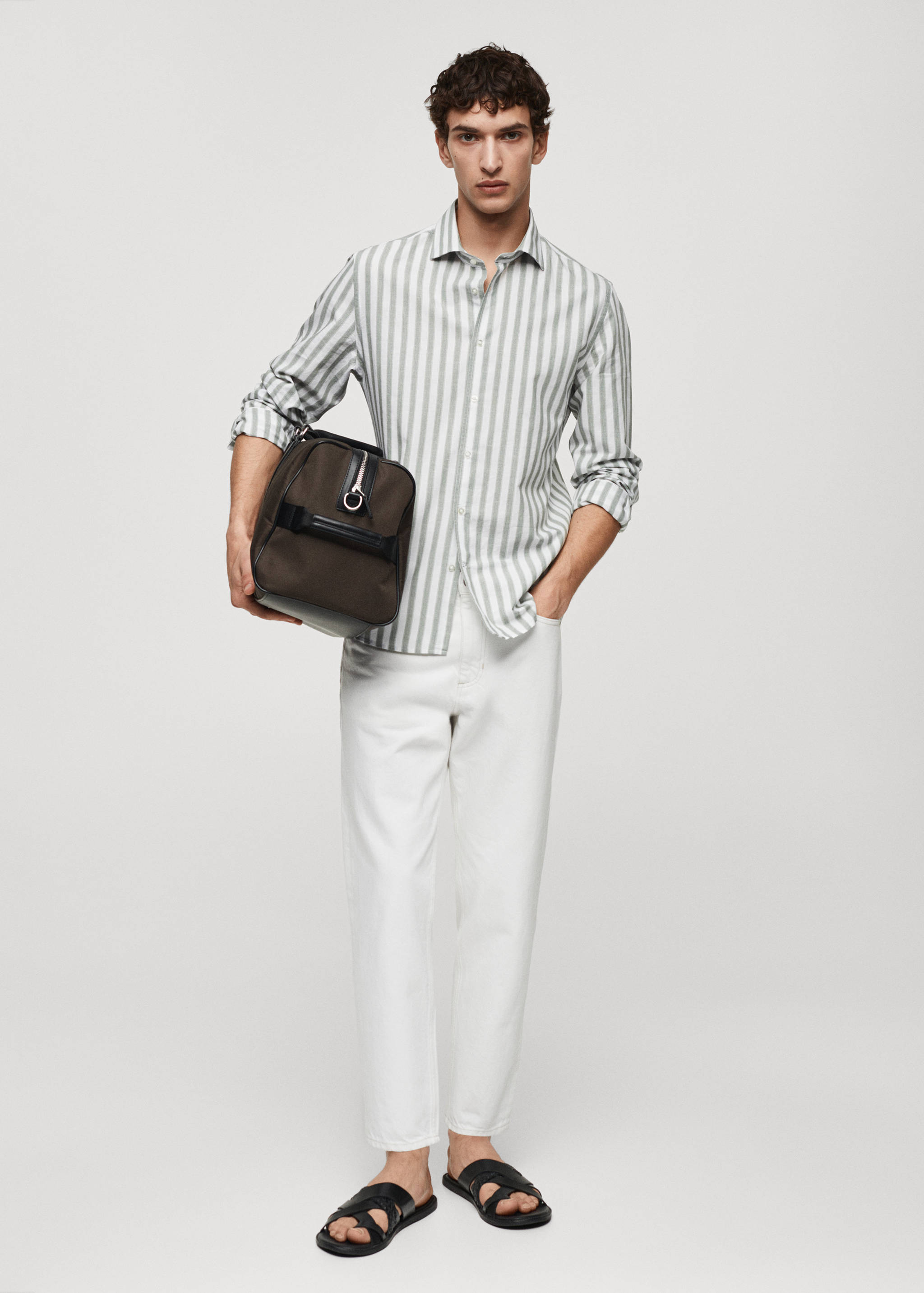 Chemise rayures Tencel et lin mélangés - Plan général