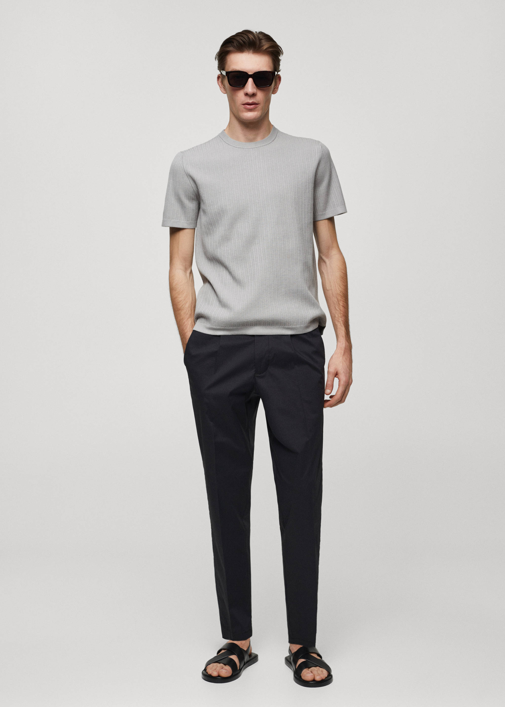 Ribbed  knit t-shirt - General plane