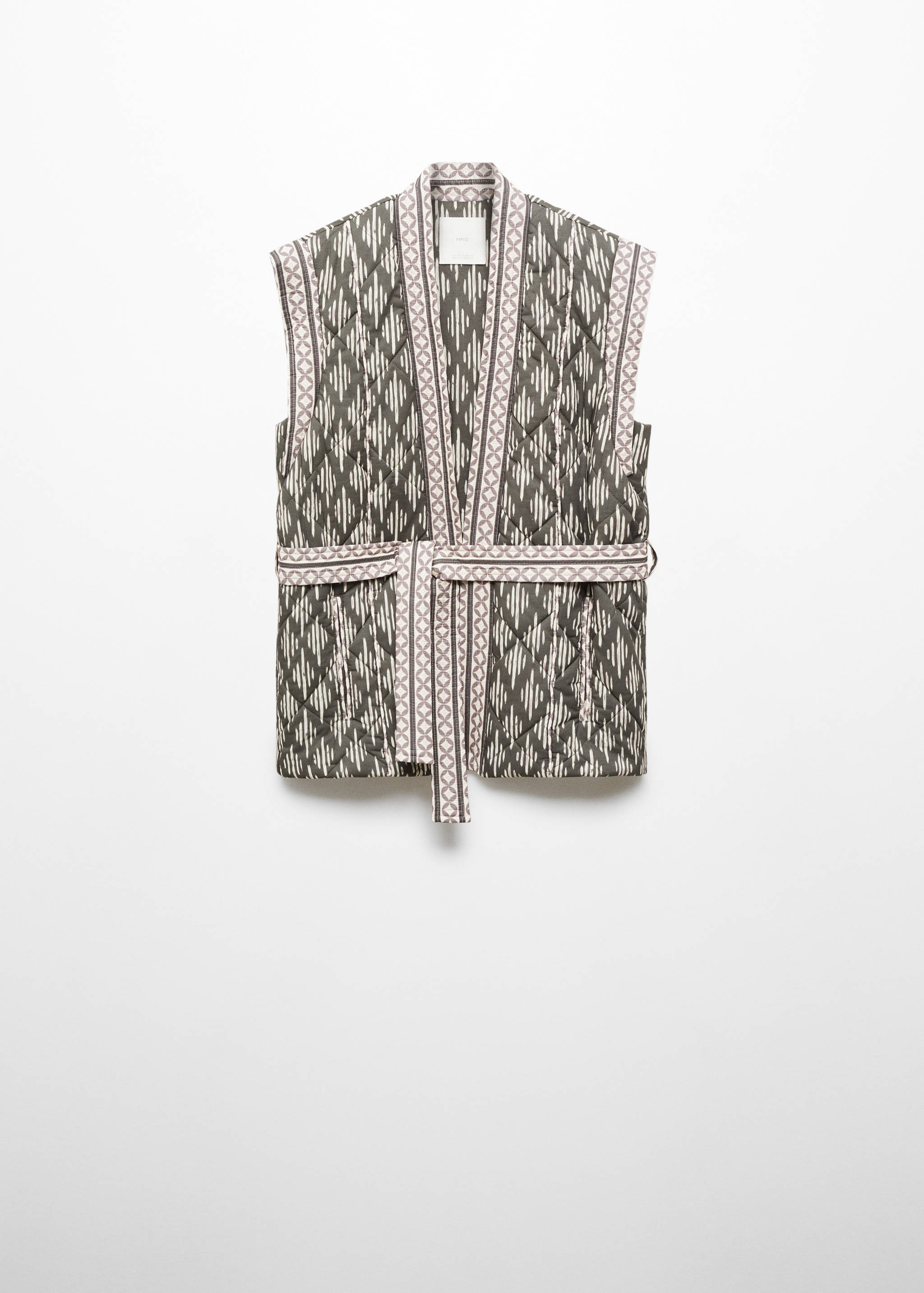Quilted gilet with belt - Article without model