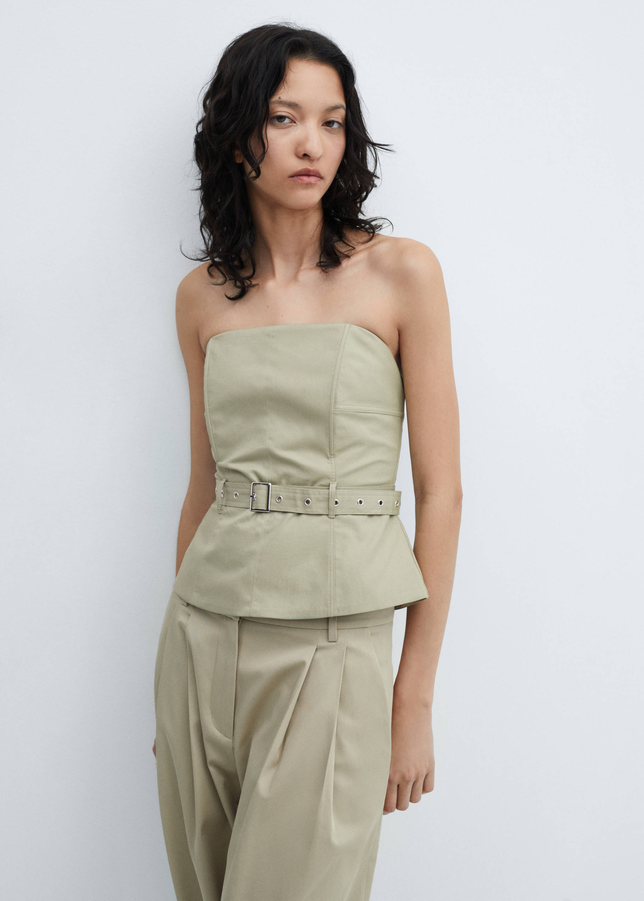 Strapless top with belt - Medium plane