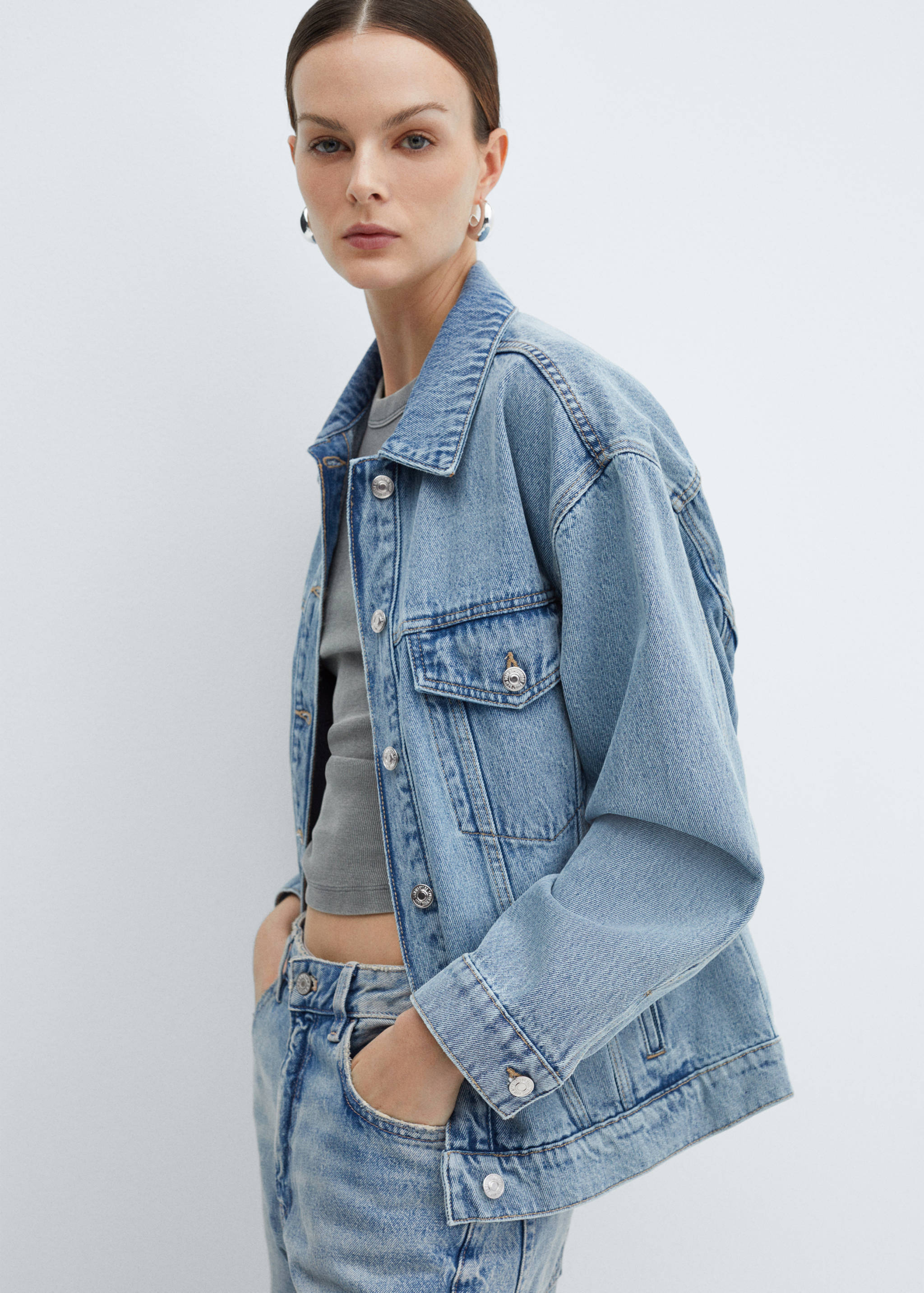 Oversize denim jacket - Medium plane
