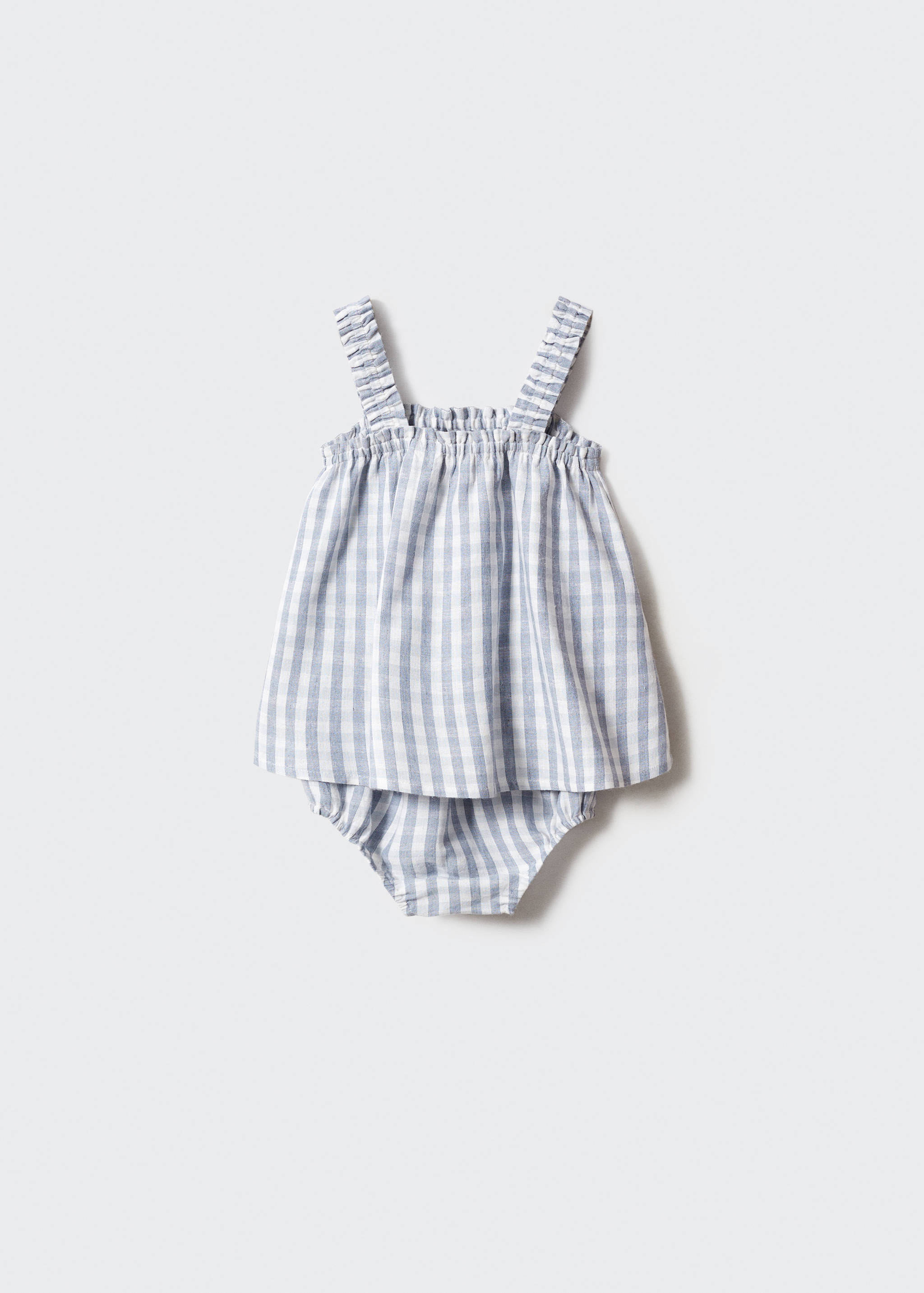 Gingham-check dress and nappy cover - Reverse of the article