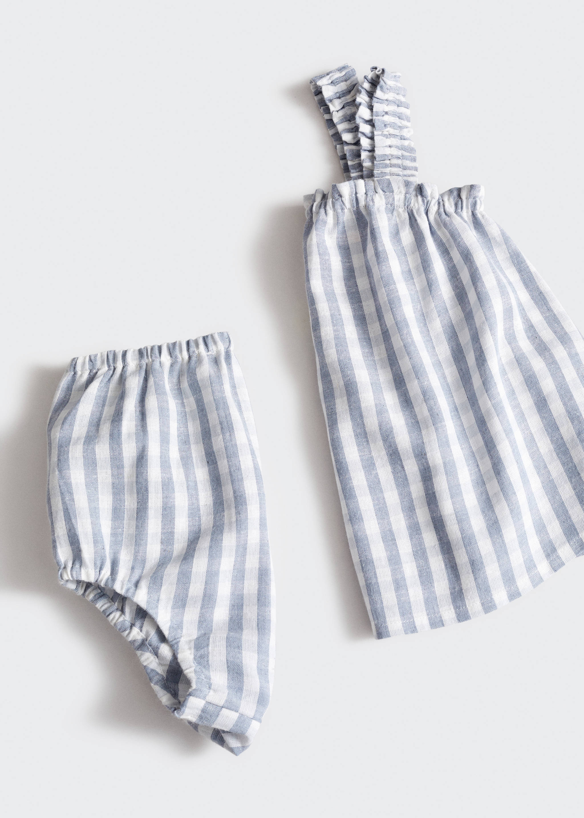 Gingham-check dress and nappy cover - Details of the article 0