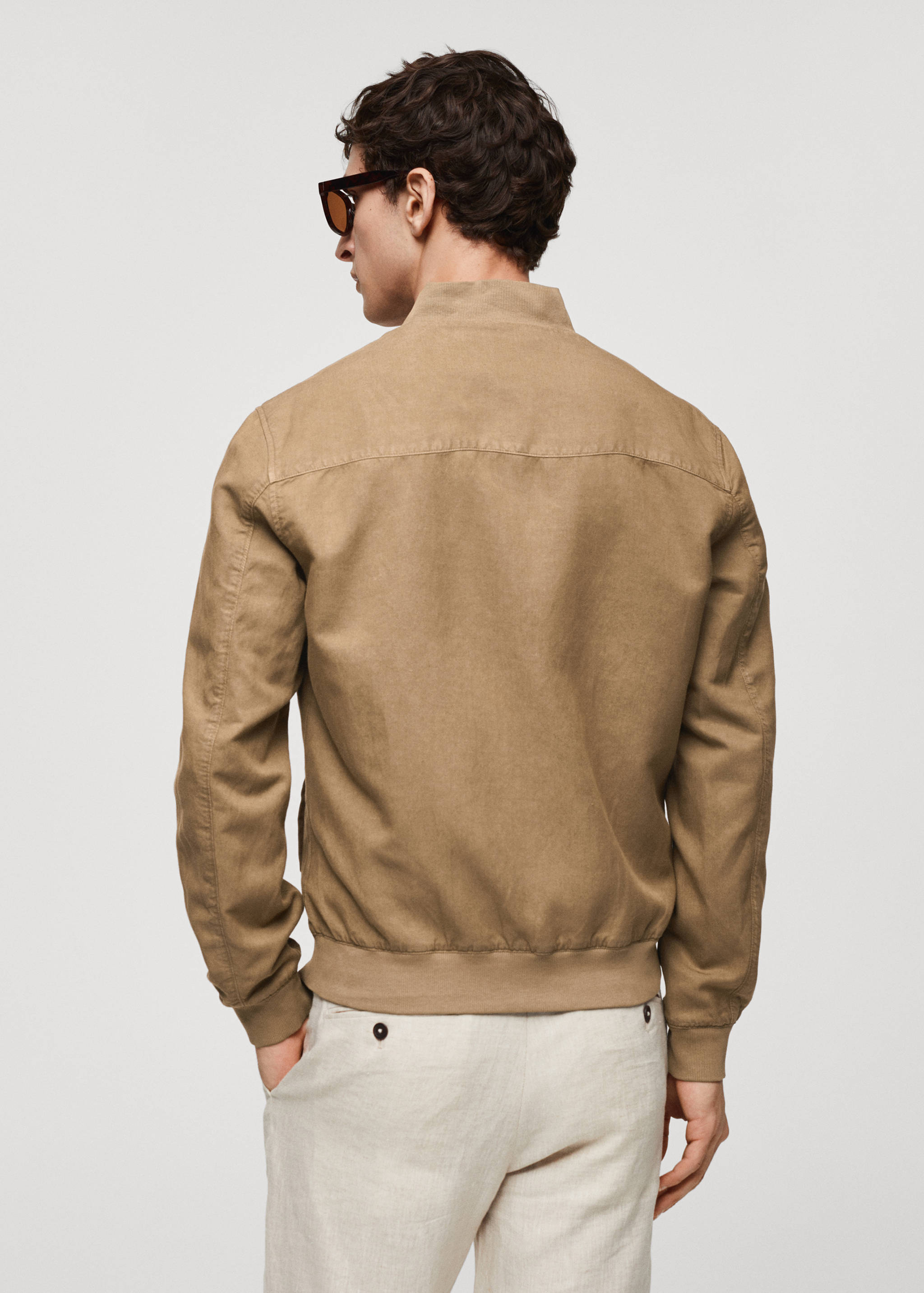 Chaqueta bomber lyocell lino - Reverso del artículo