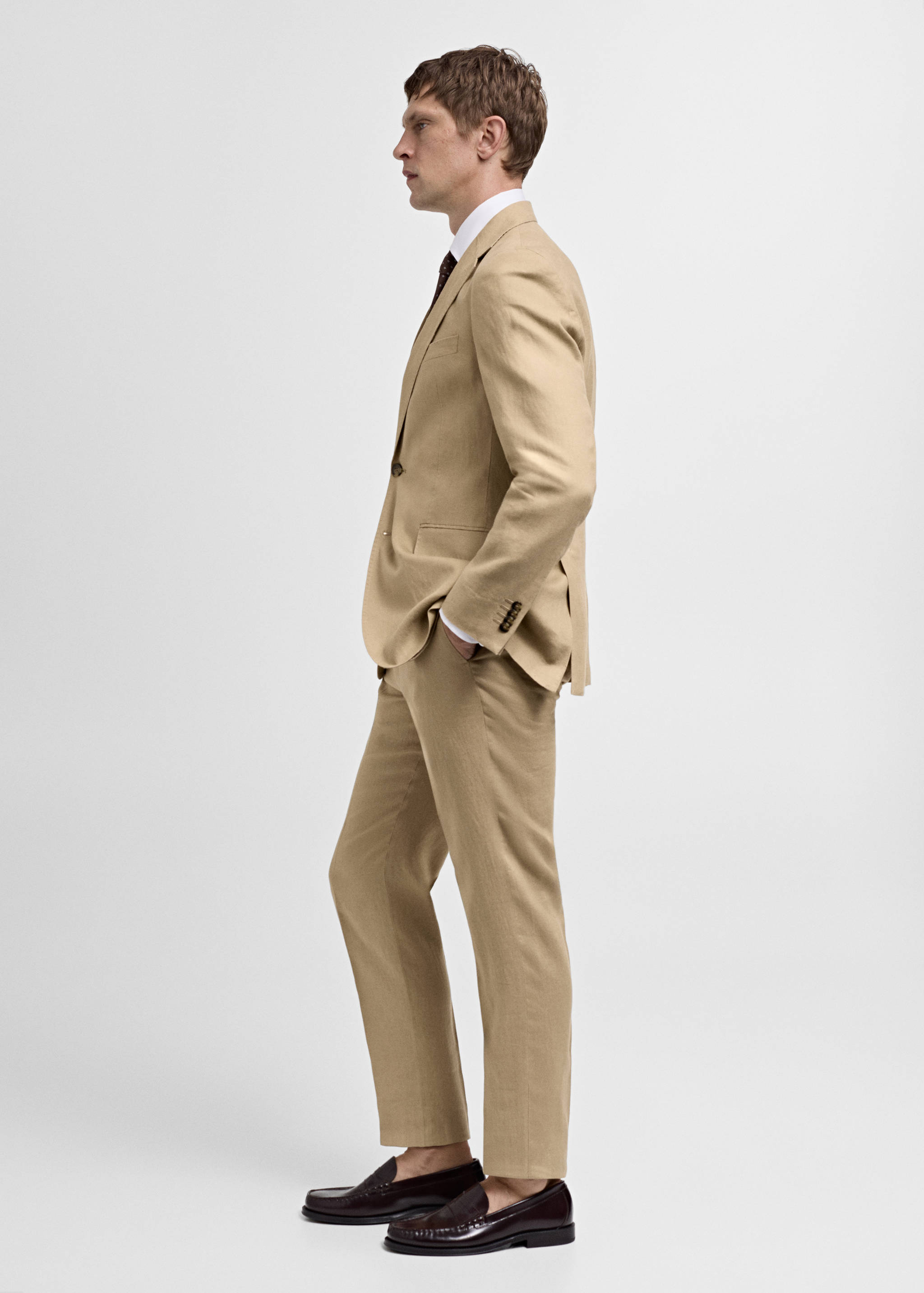 100% linen slim-fit suit jacket - Details of the article 2