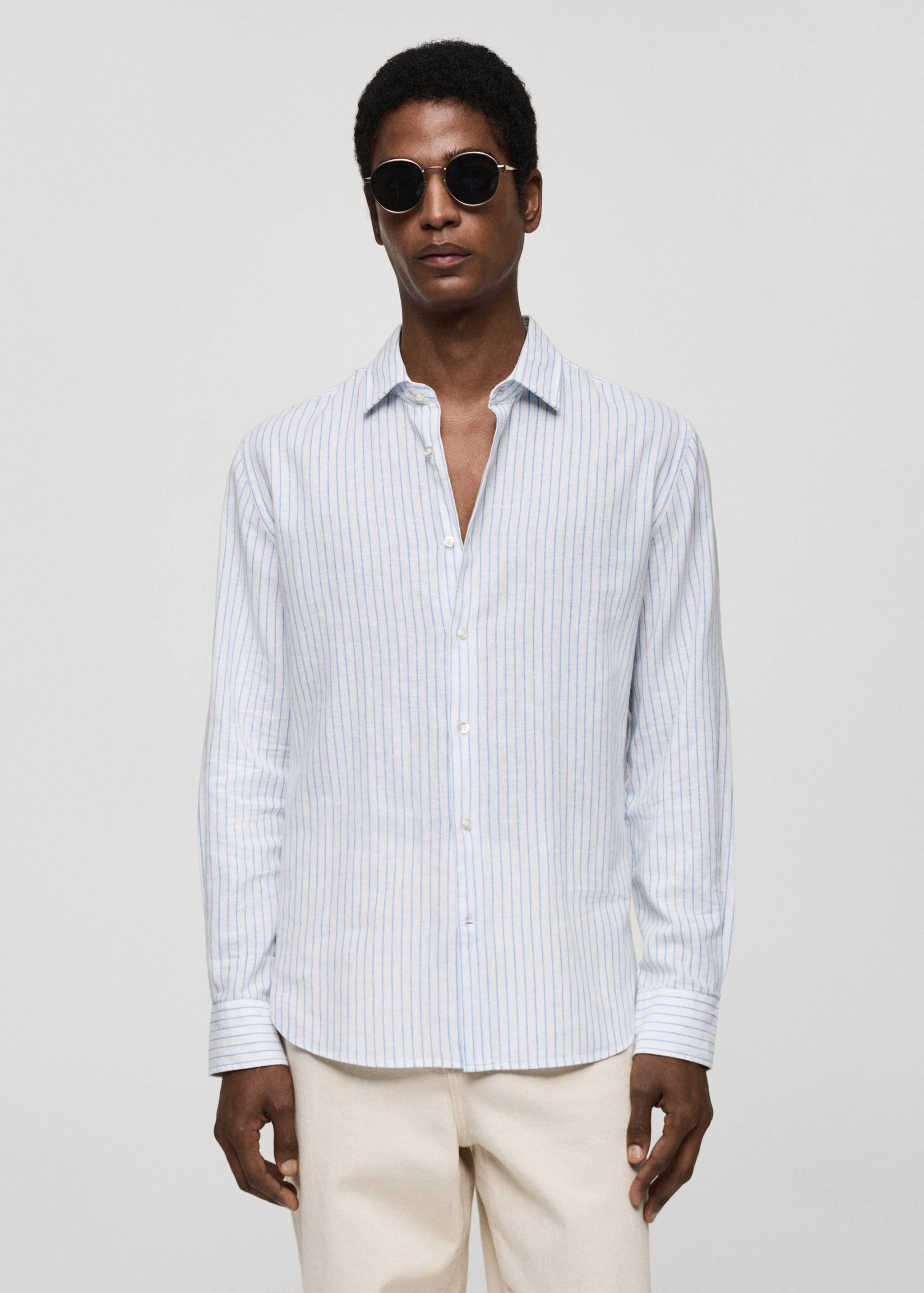 Chemise regular-fit lin rayures - Plan moyen