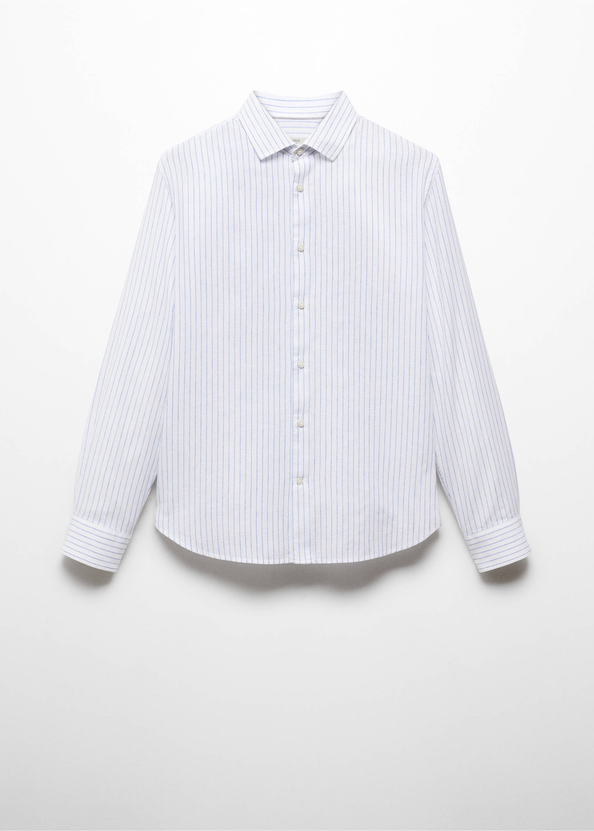 Regular-fit striped linen shirt - Article without model, White. Ref: 67076726-00.