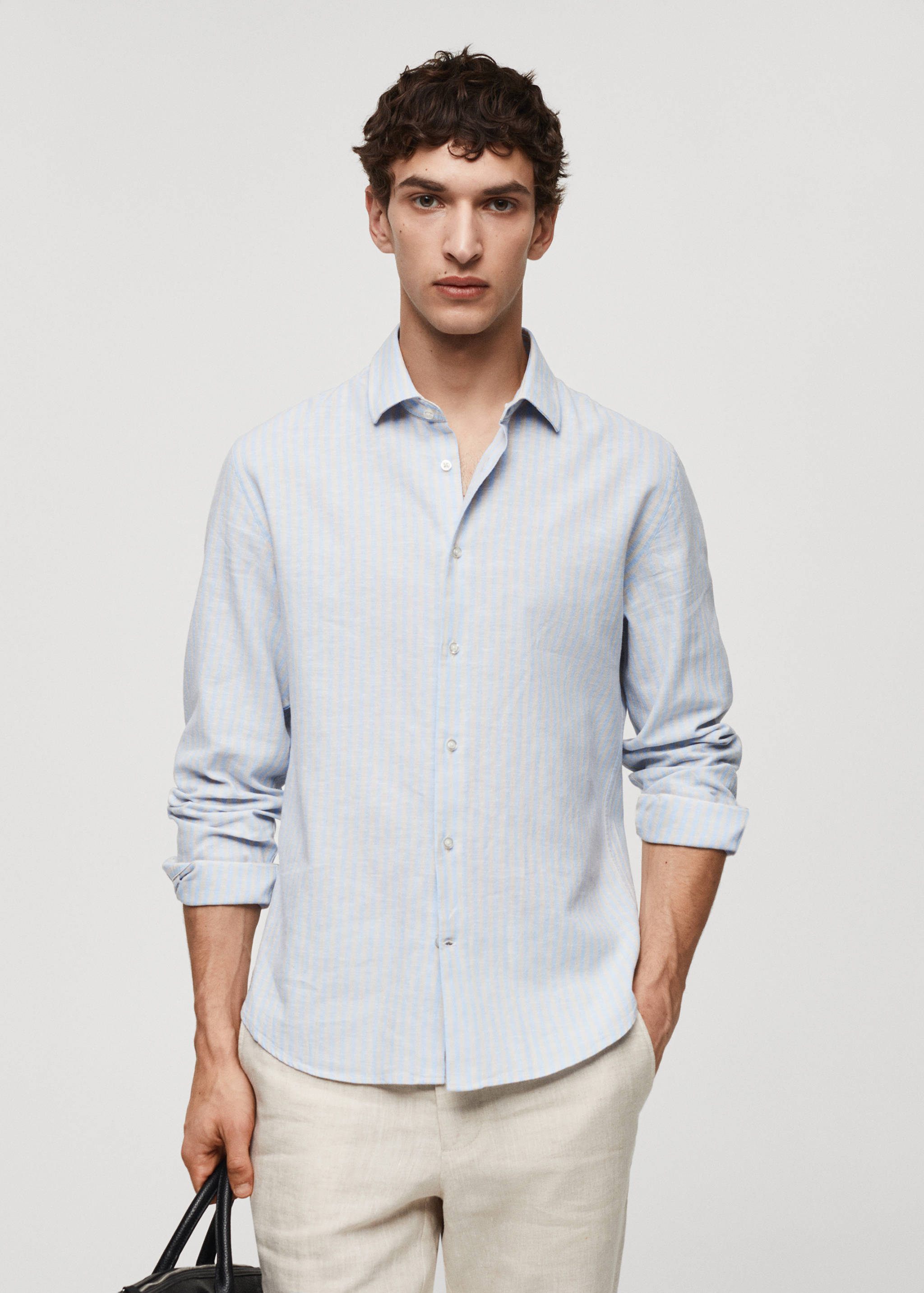 Chemise regular-fit lin rayures - Plan moyen
