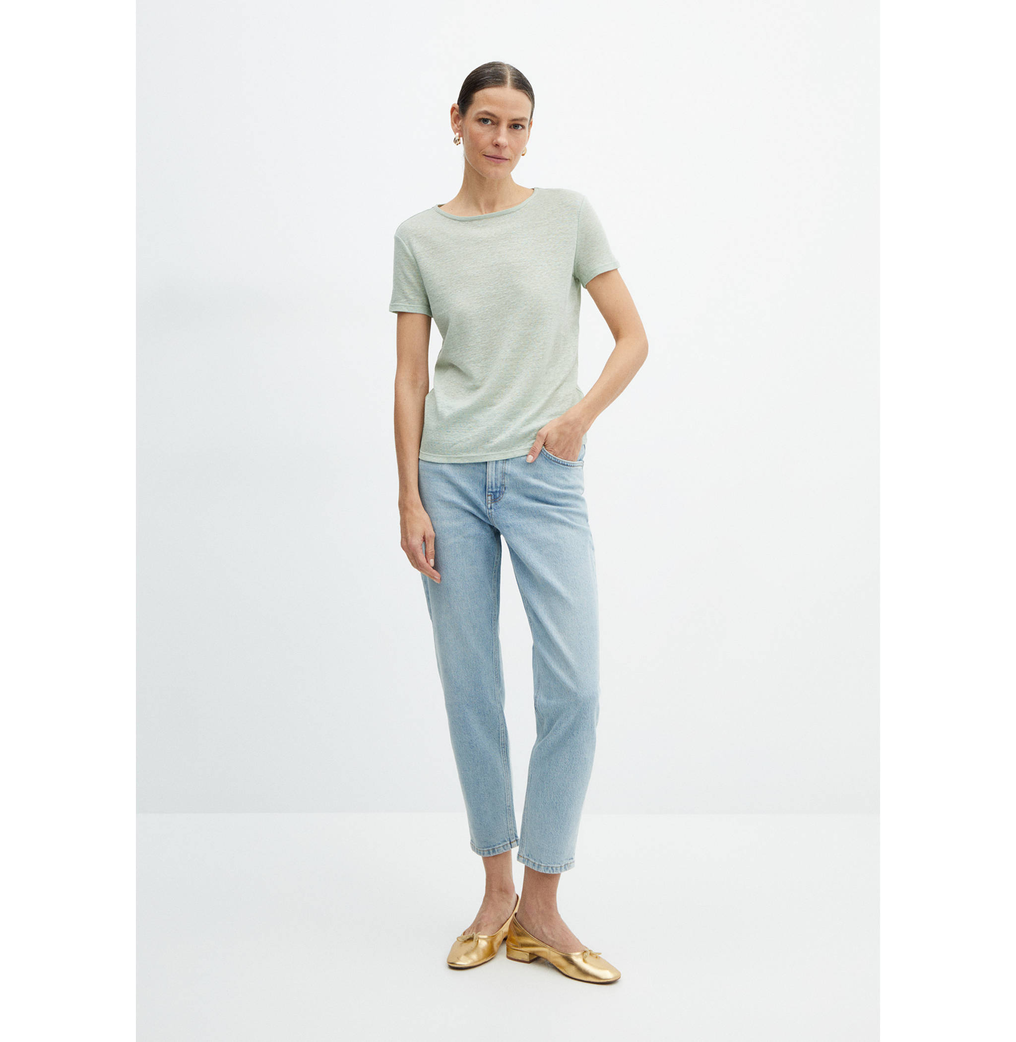 Short-sleeved linen t-shirt - General plane