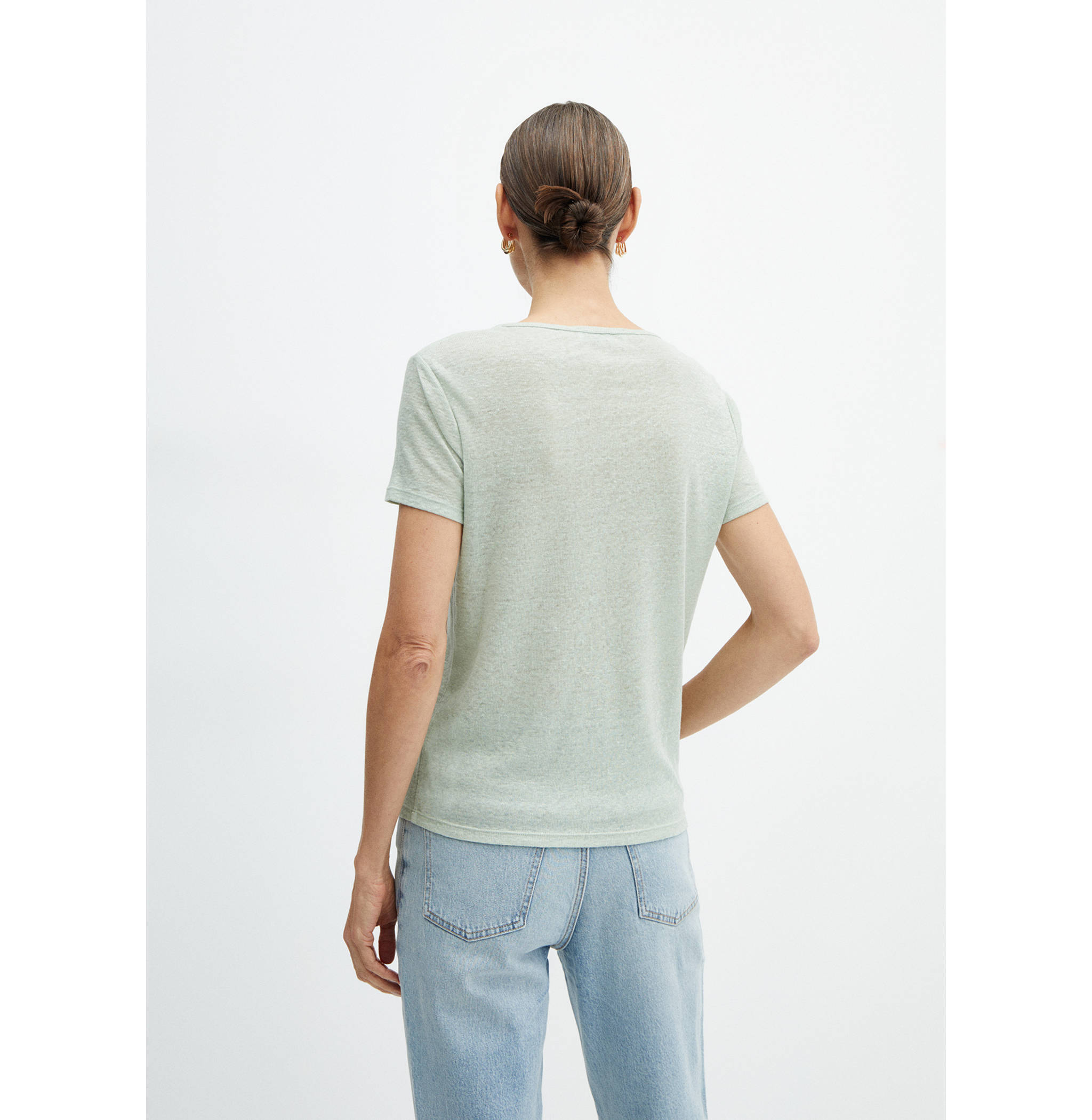 Short-sleeved linen t-shirt - Reverse of the article