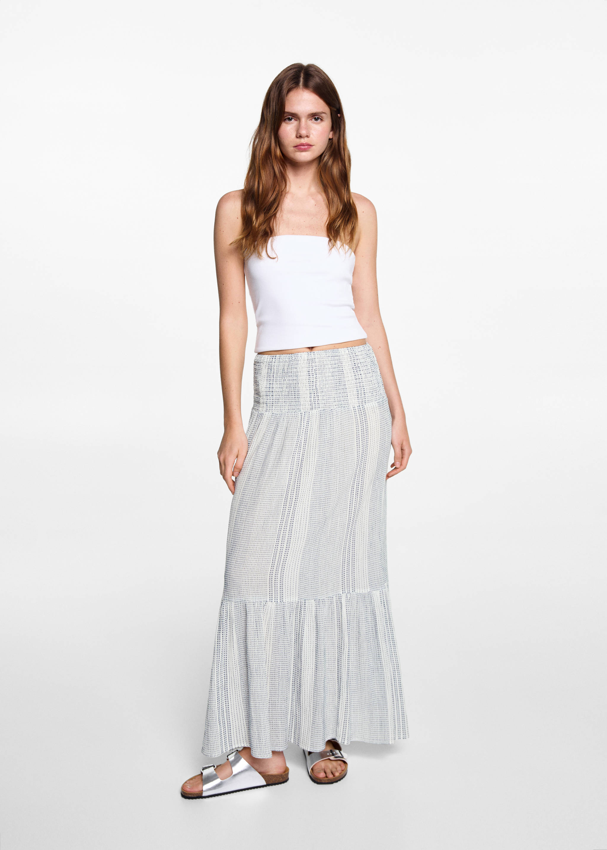 Printed long skirt - General plane