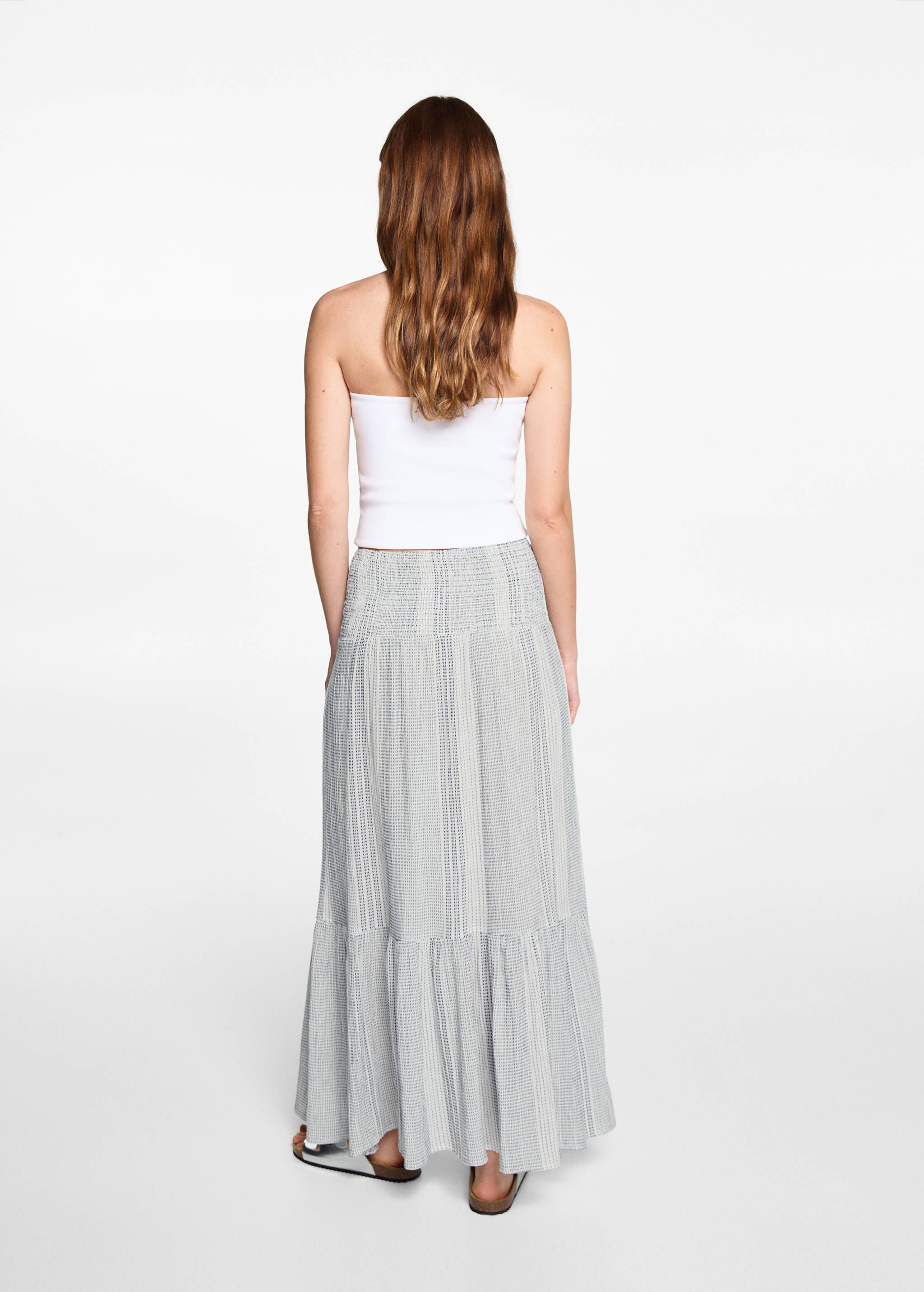 Printed long skirt - Reverse of the article