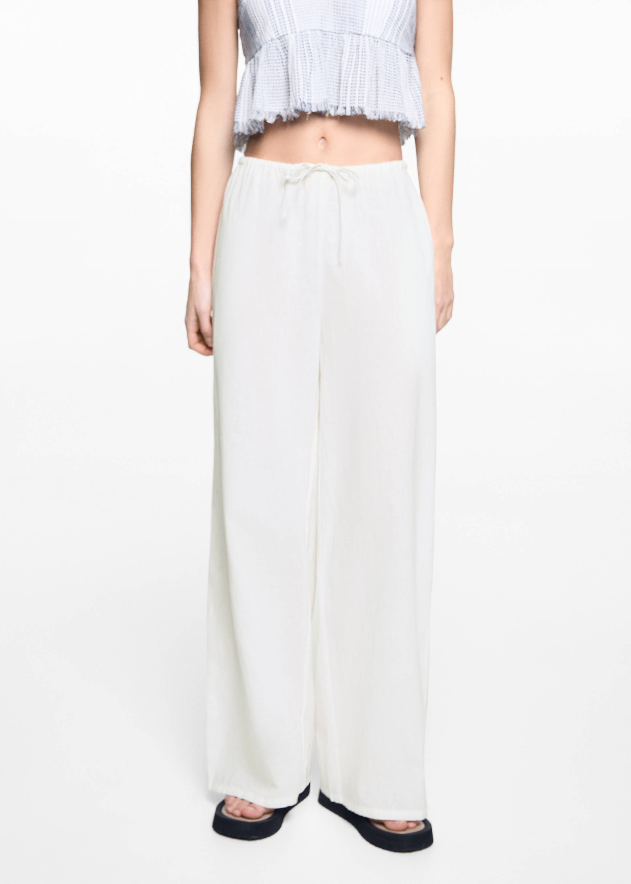 Wide leg linen trousers - Medium plane
