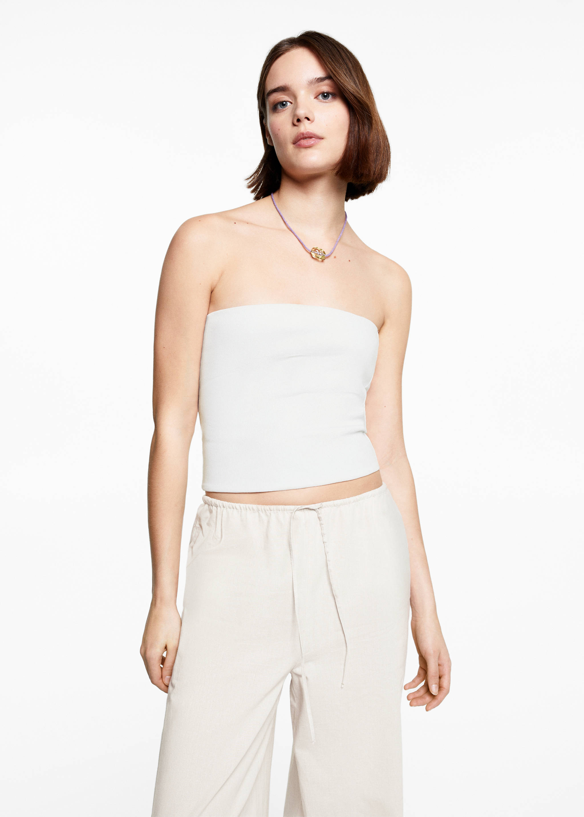 Wide leg linen trousers - Medium plane