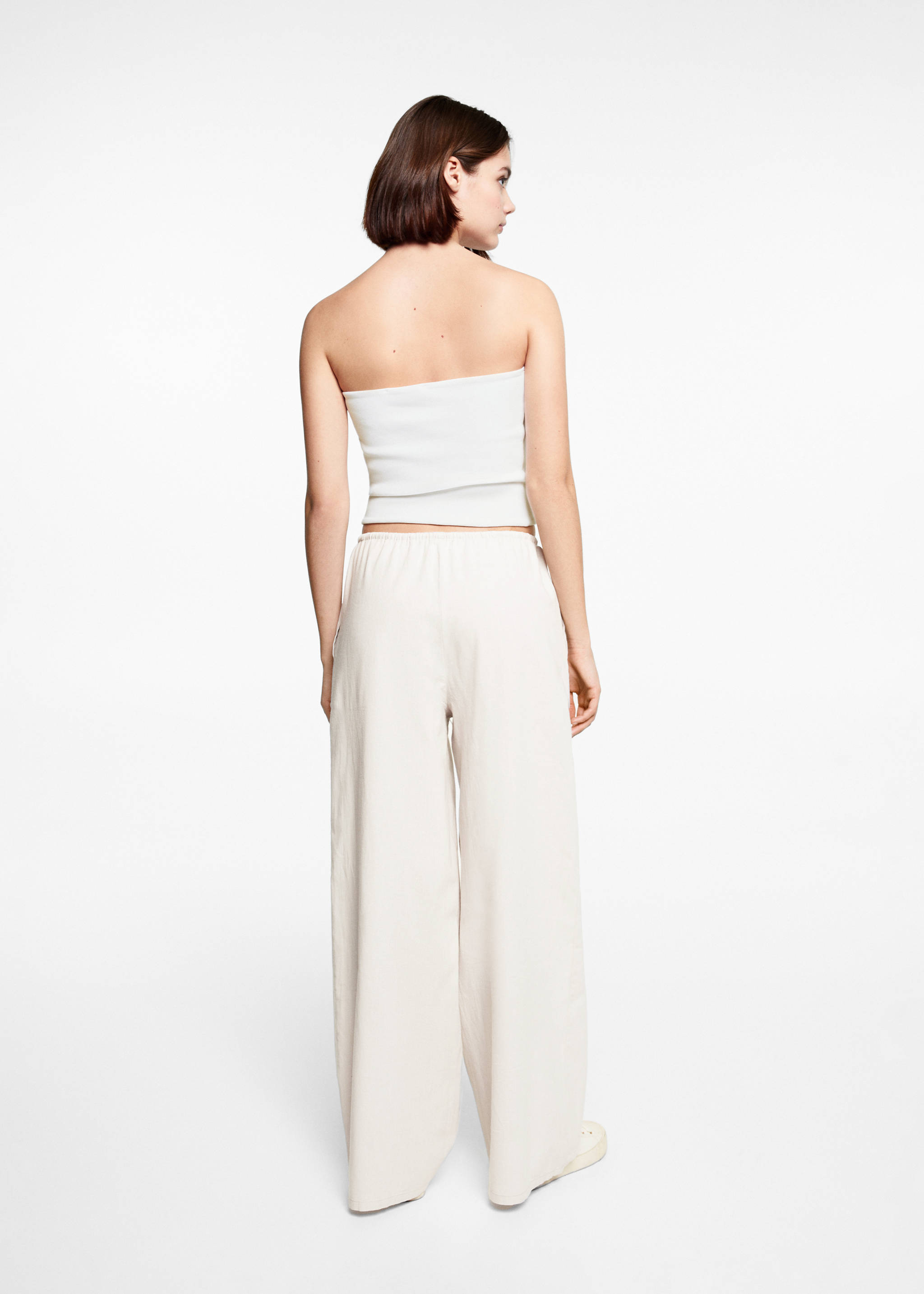 Wide leg linen trousers - Reverse of the article
