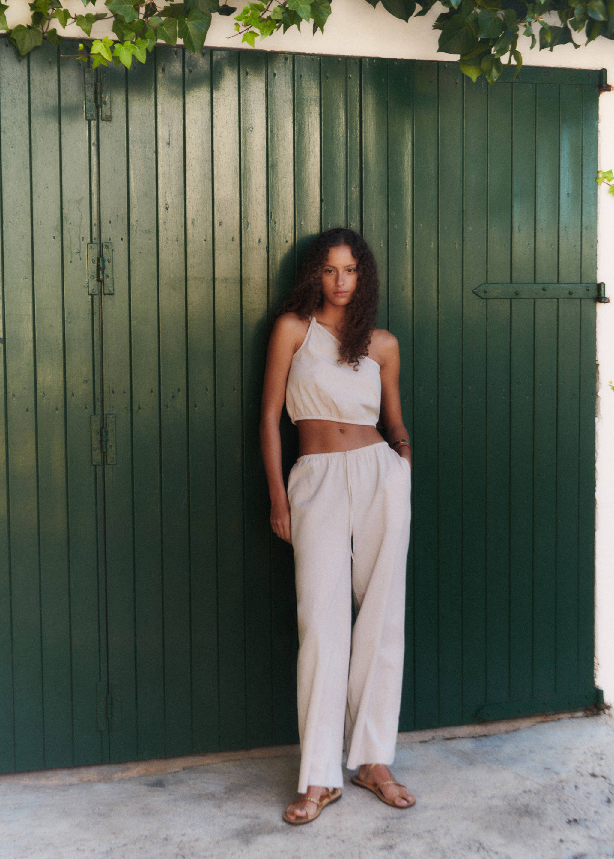 Wide leg linen trousers - Details of the article 5