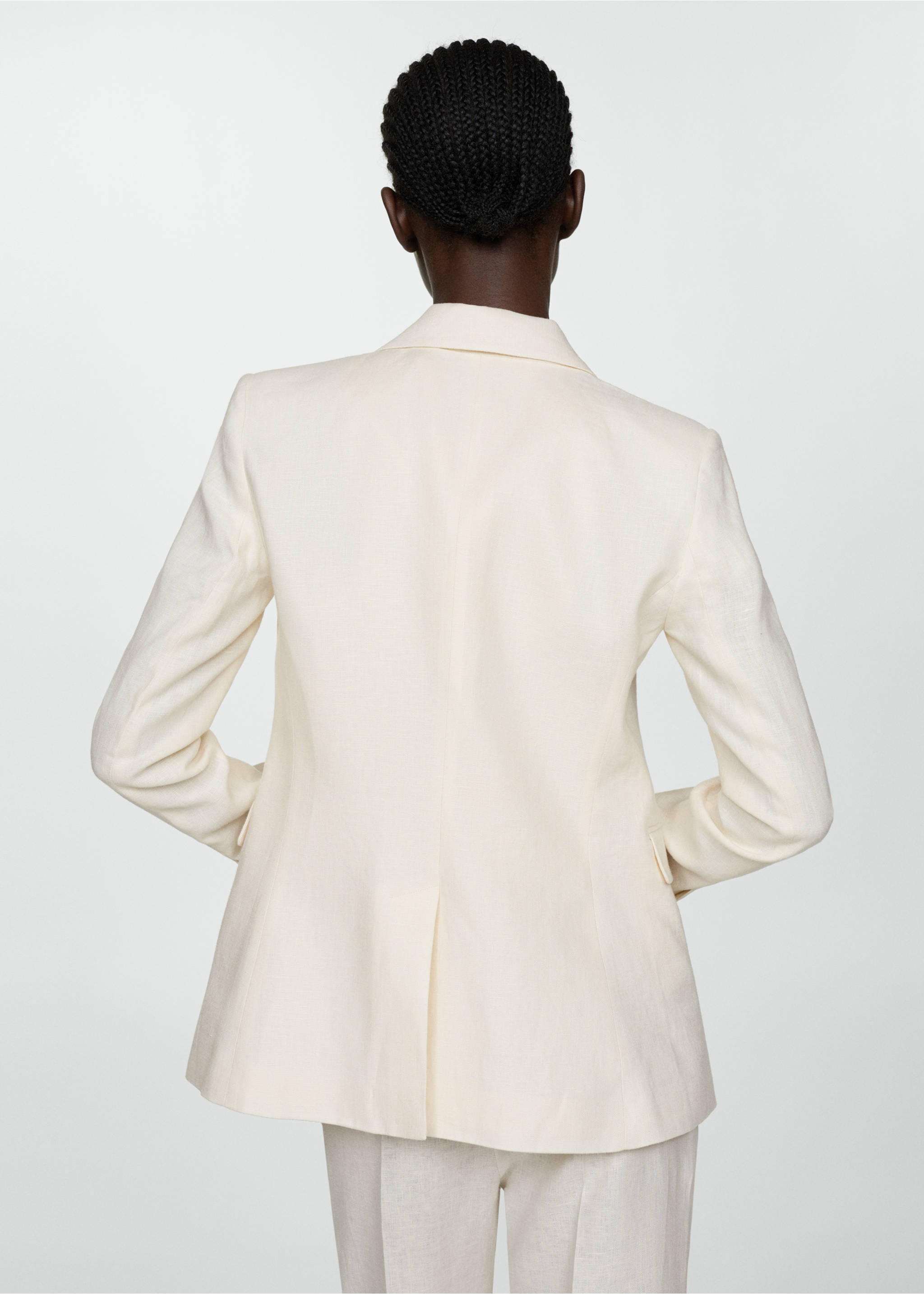 Blazer traje 100% lino - Reverso del artículo, Crudo. Ref: 67077112-00.