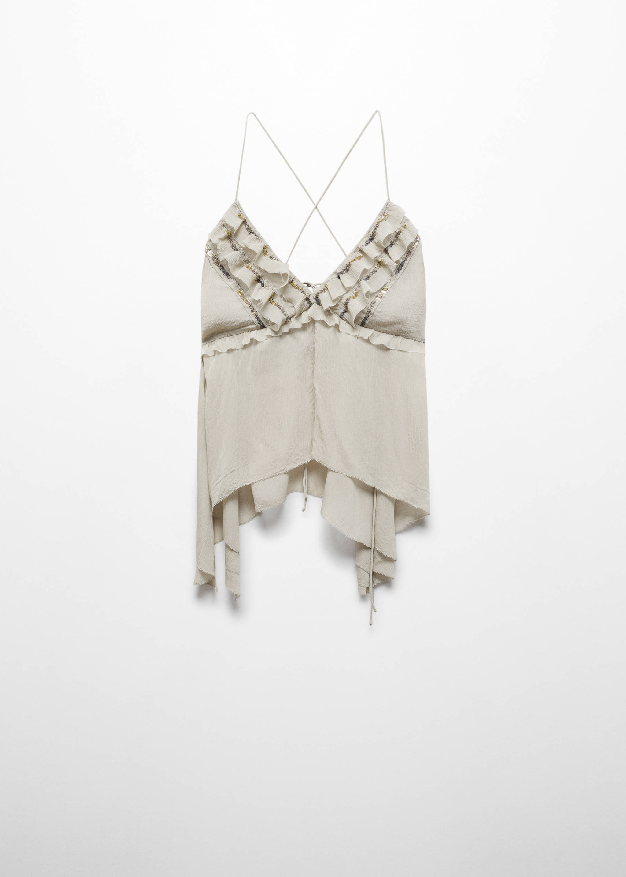 Top volants et perles - Article sans modèle