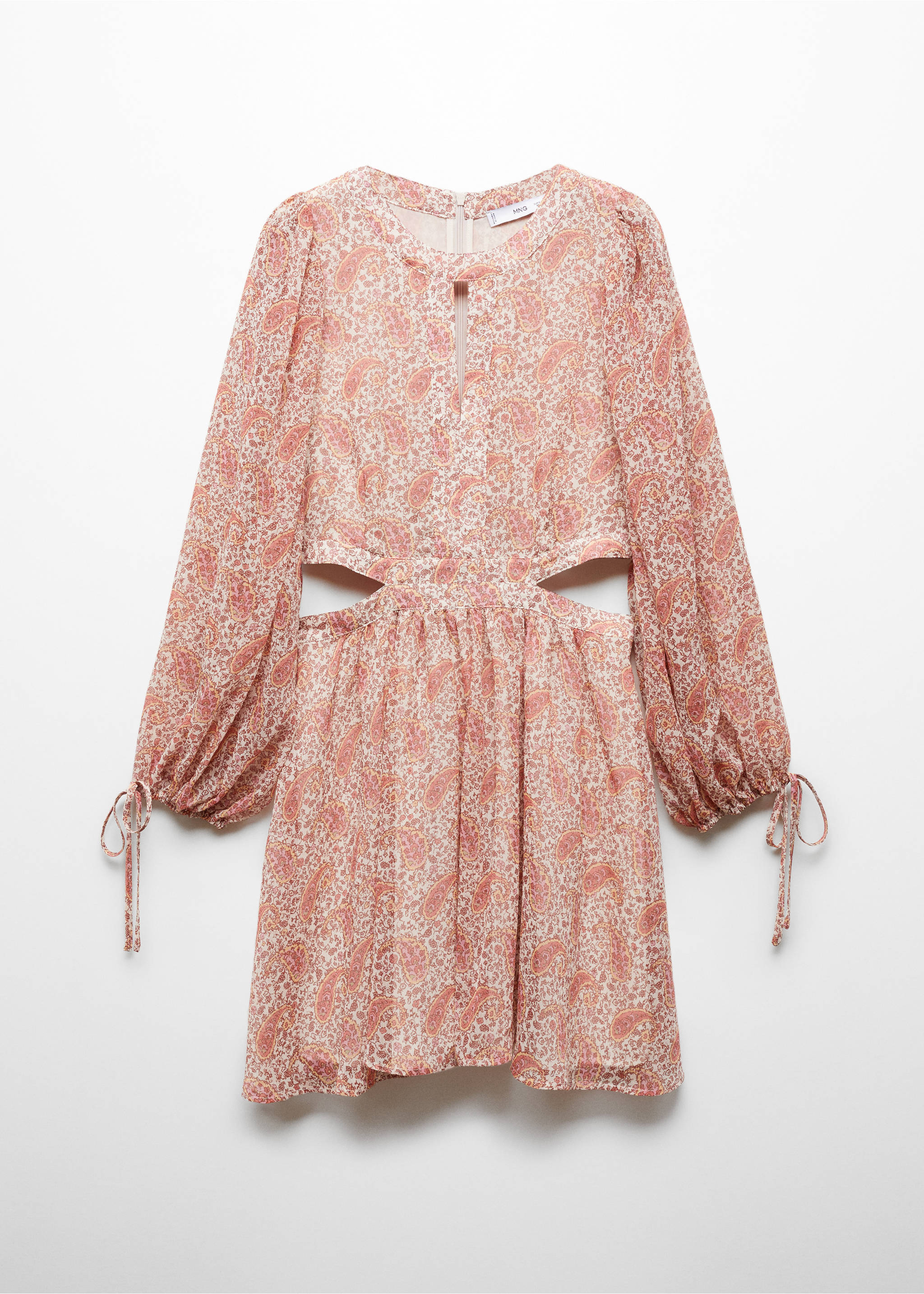 Paisley dress with openings - Article without model, Pastel Pink. Ref: 67077130-00.