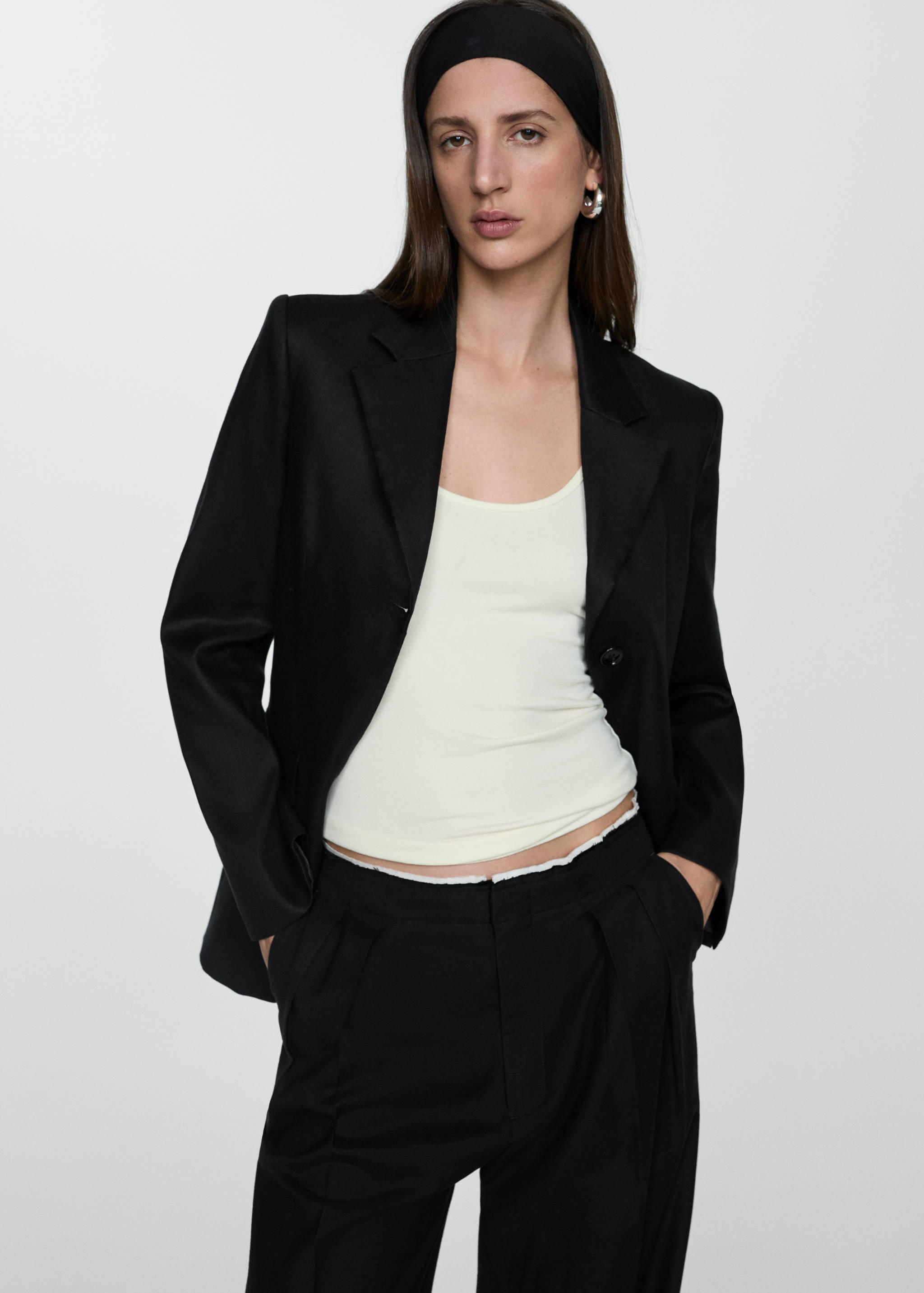 Pantalon pinces liseré contrastant - Détail de l'article 1