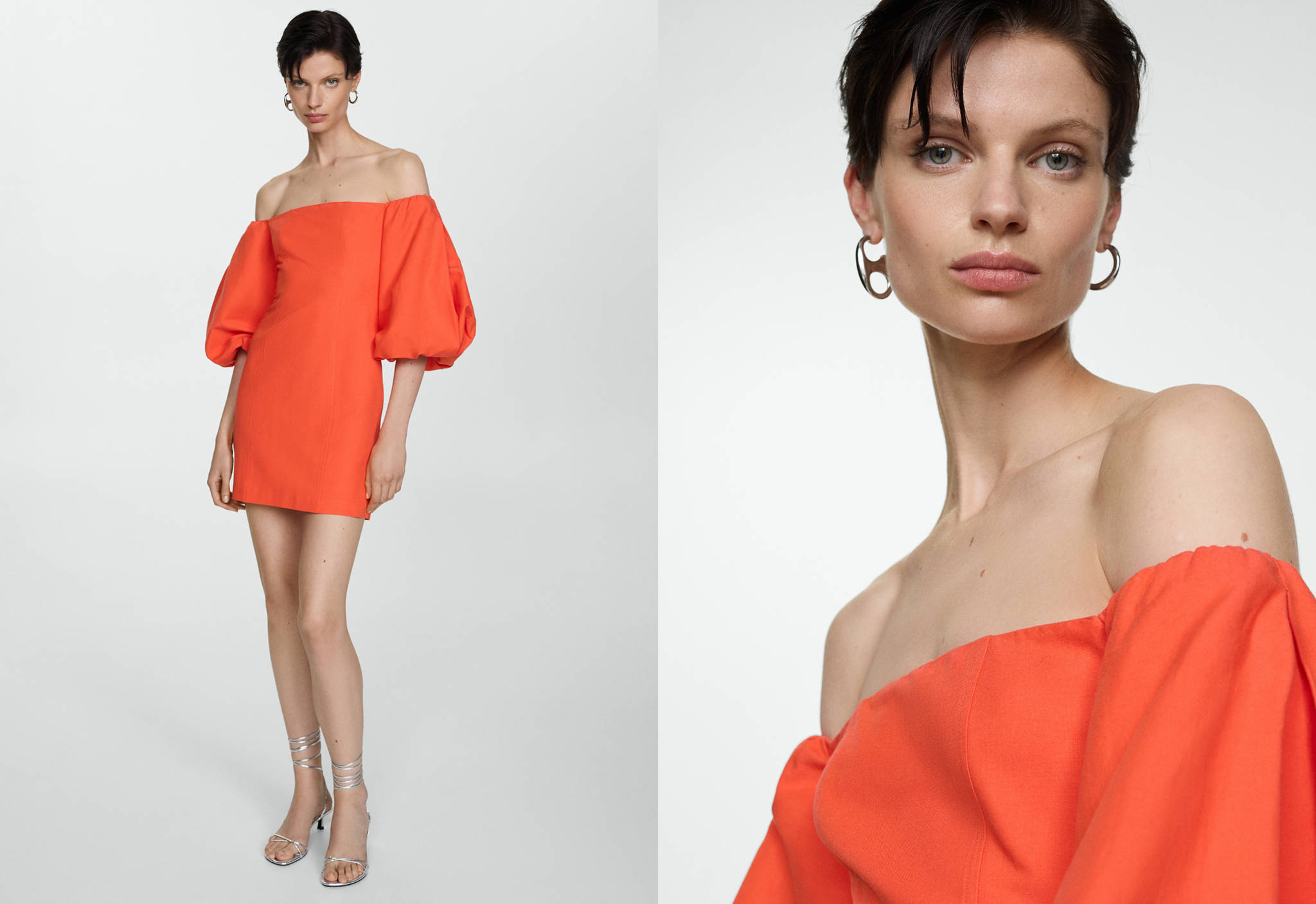 Puffed sleeves dress - Panoramic plane