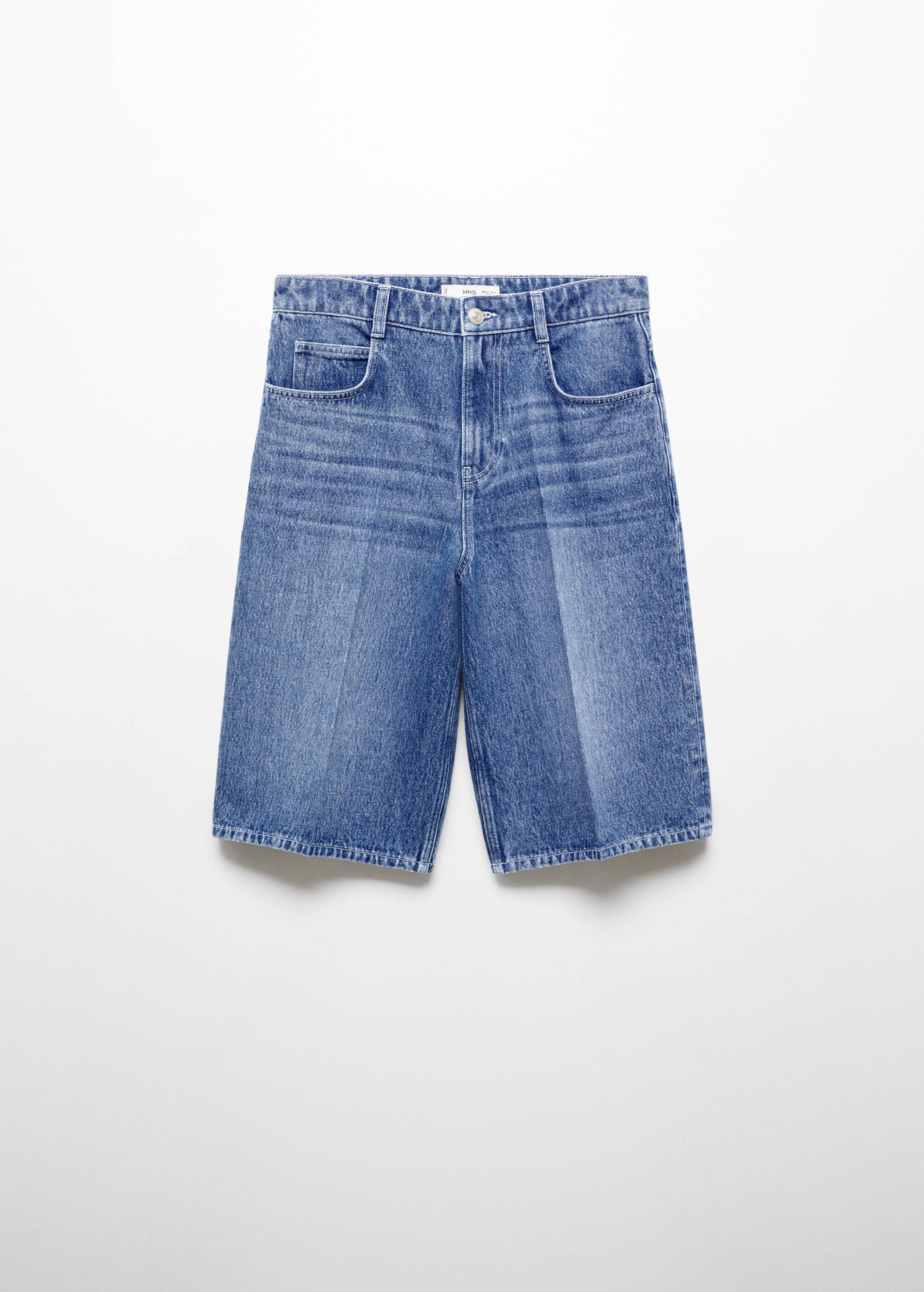 Straight-fit denim bermuda shorts - Article without model