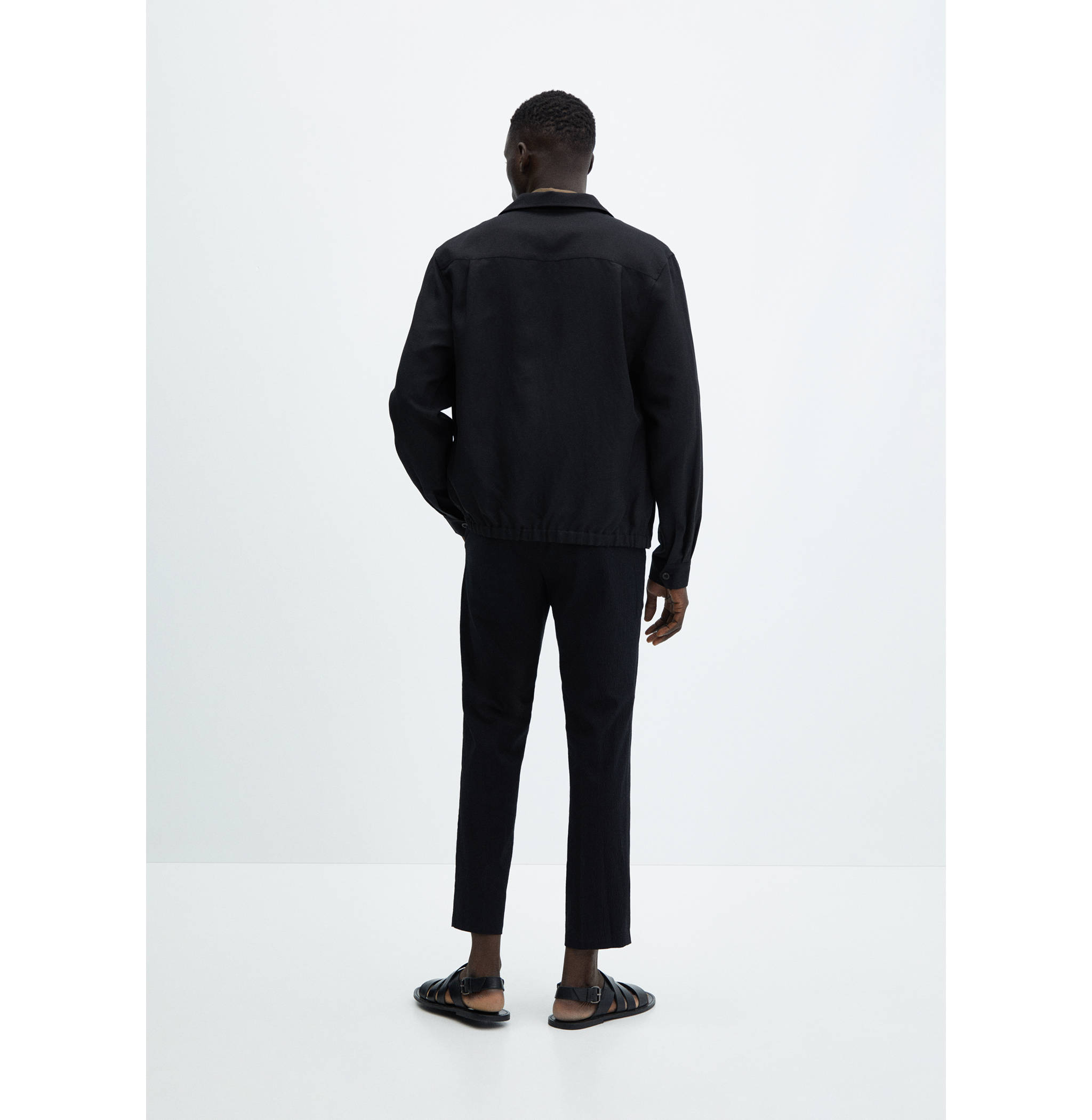 Slim-fit linen-blend overshirt - Reverse of the article