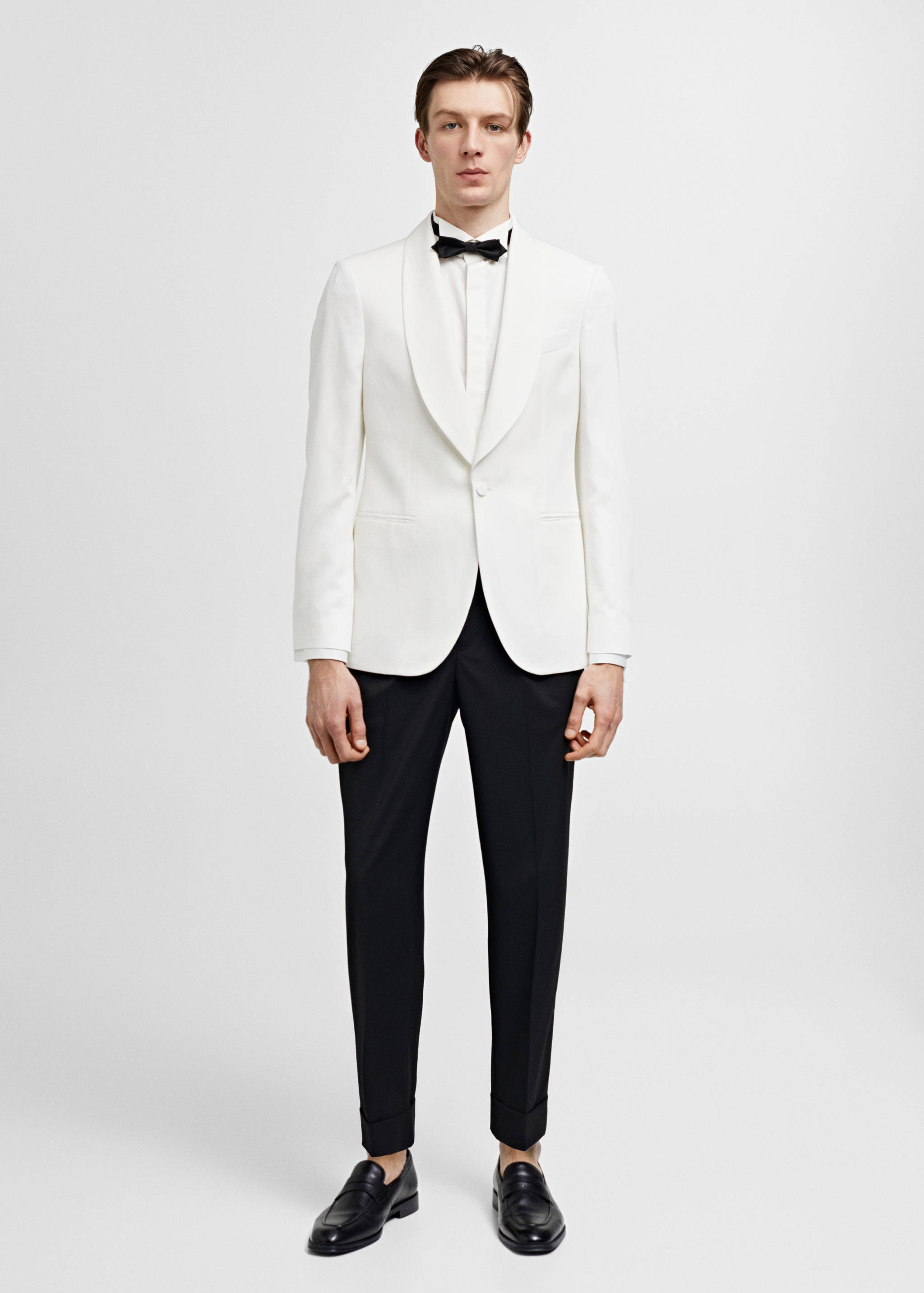 Slim-fit Tencel linen tuxedo jacket - General plane