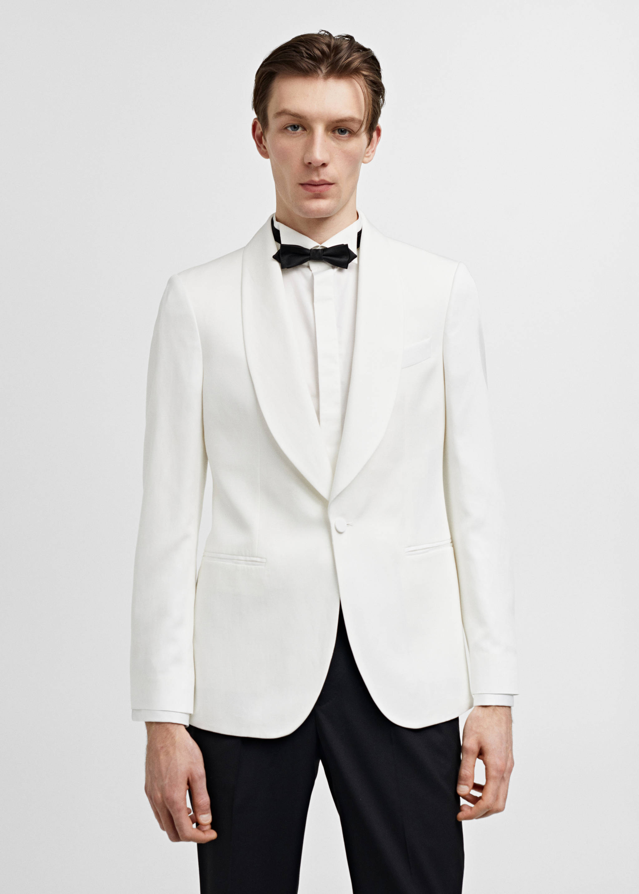 Slim-fit Tencel linen tuxedo jacket - Medium plane
