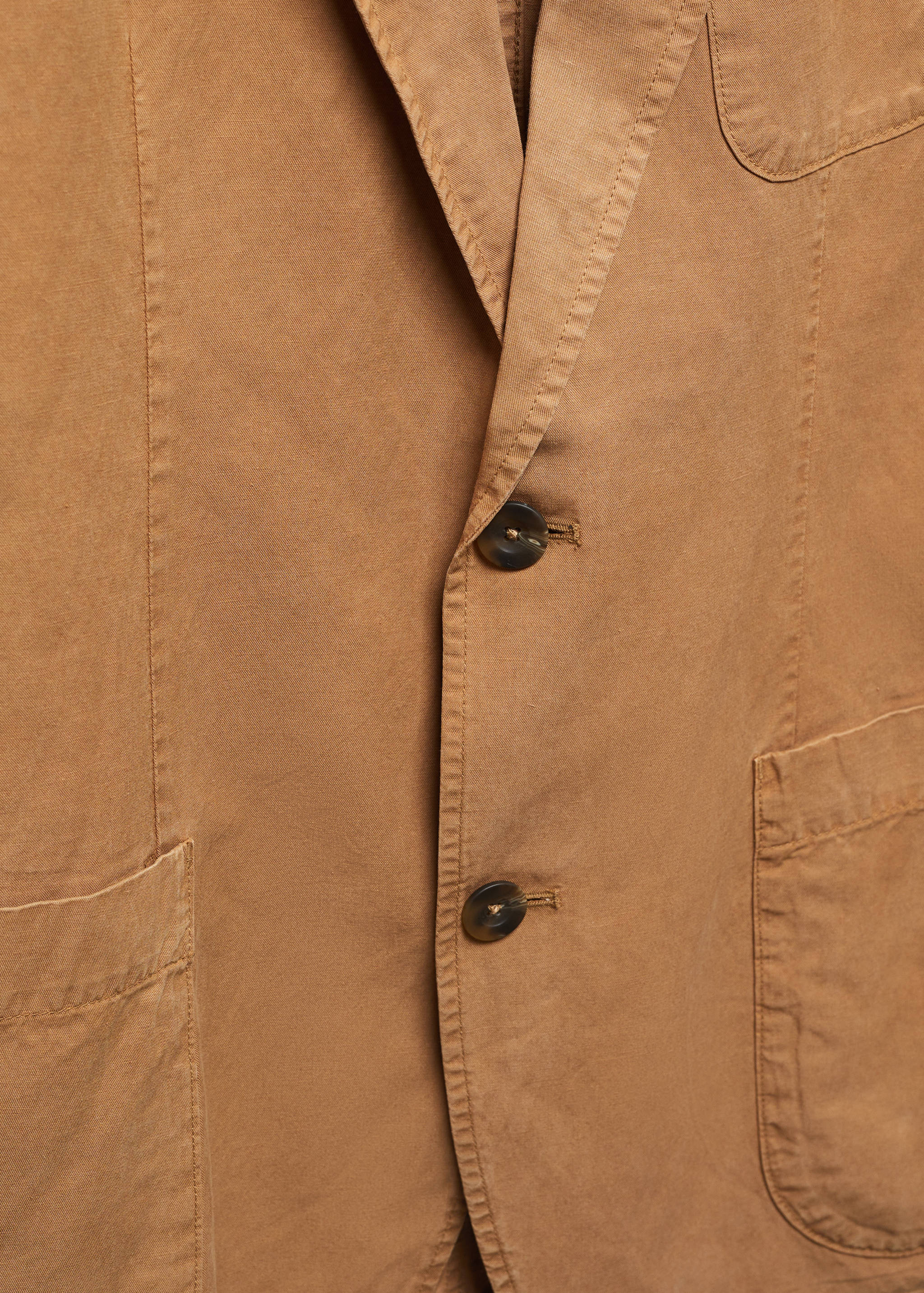 Americana slim fit lino algodón - Detalle del artículo 8, Marrón. Ref: 67077696-00.