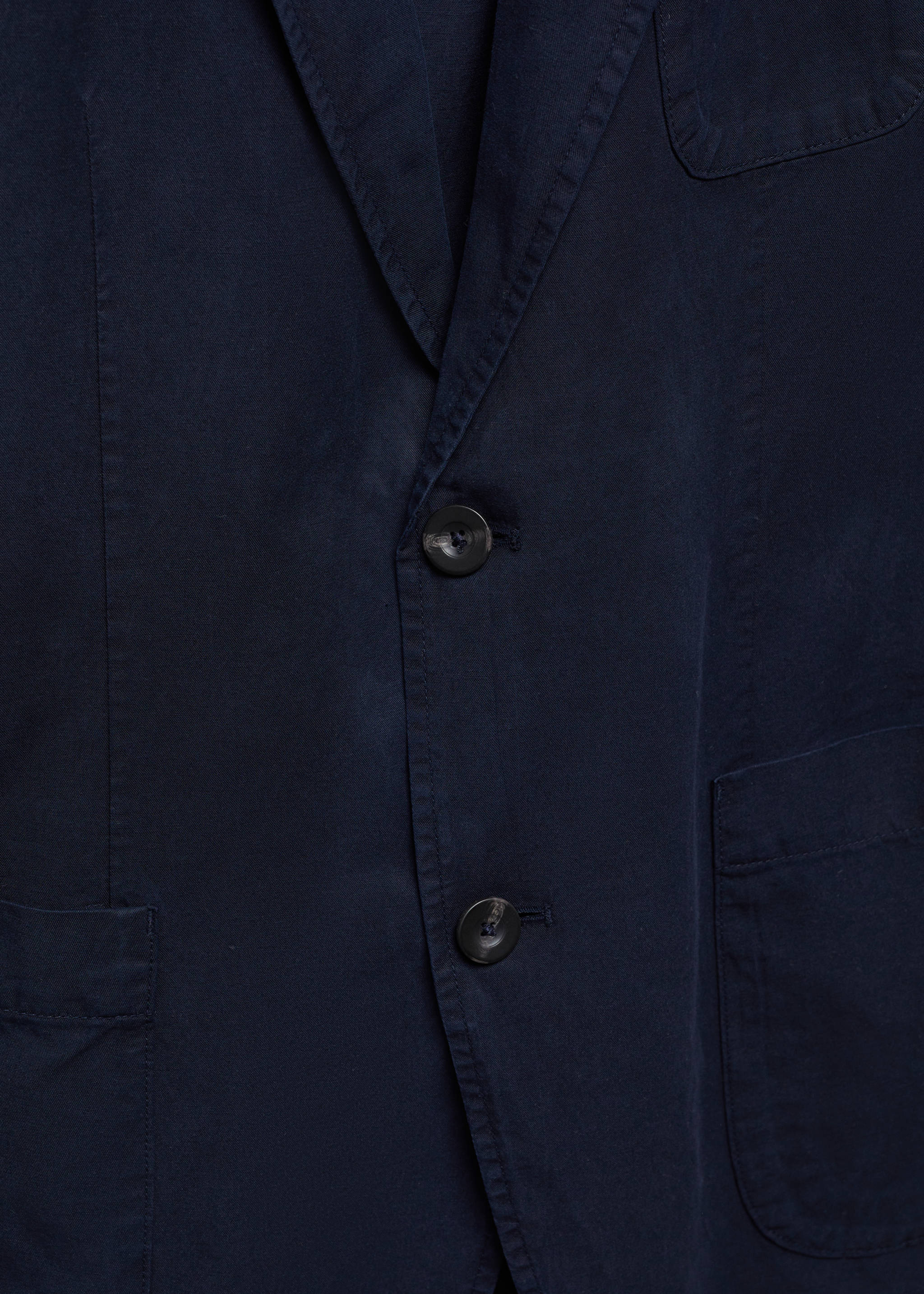 Americana slim fit lino algodón - Detalle del artículo 8, Azul marino oscuro. Ref: 67077696-00.