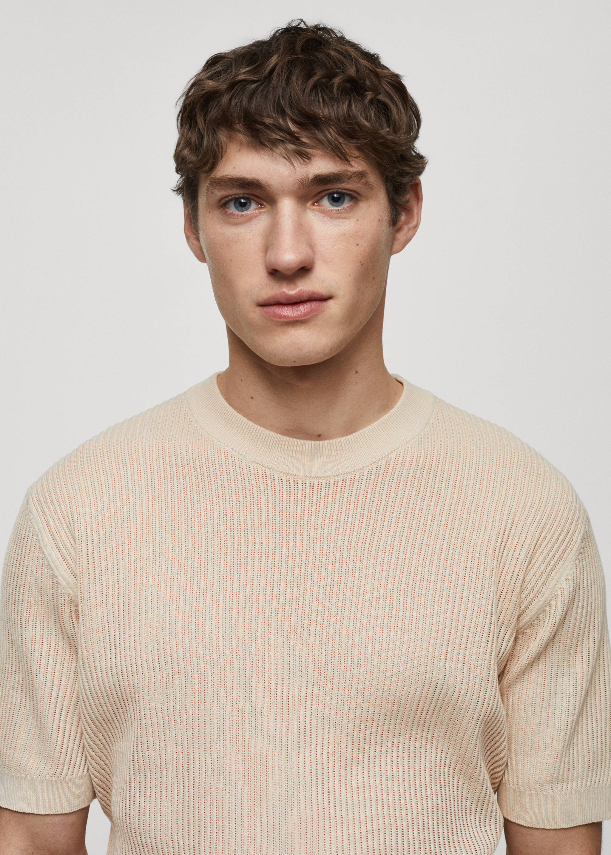 Ribbed cotton T-shirt - Details of the article 1