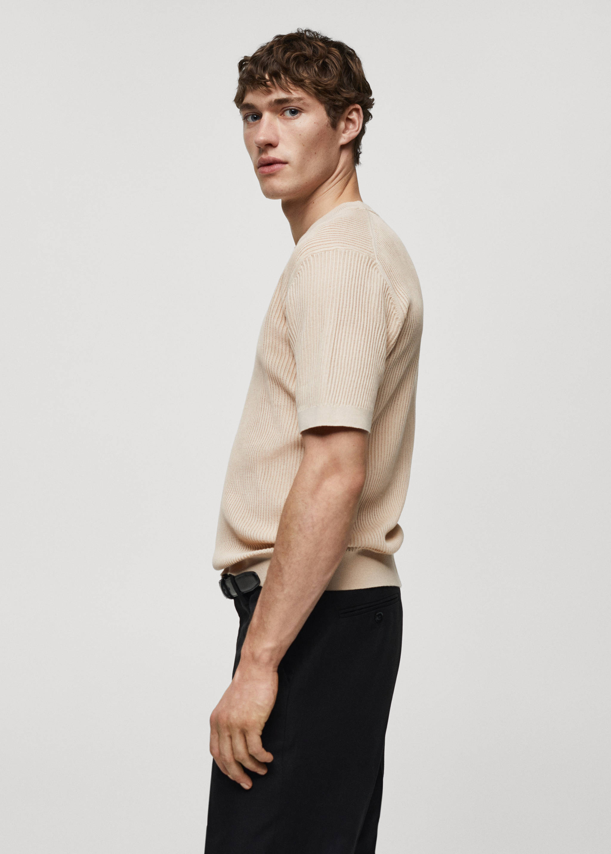 Ribbed cotton T-shirt - Details of the article 2