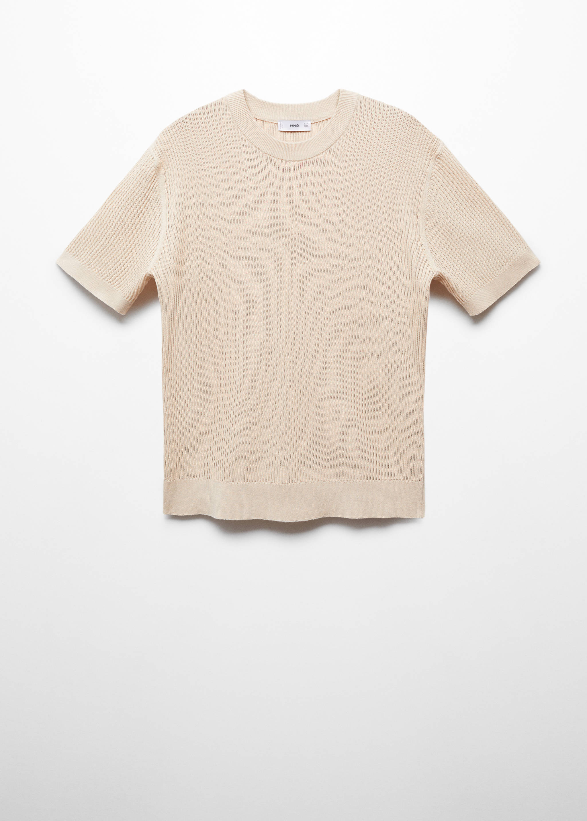 Ribbed cotton T-shirt - Article without model