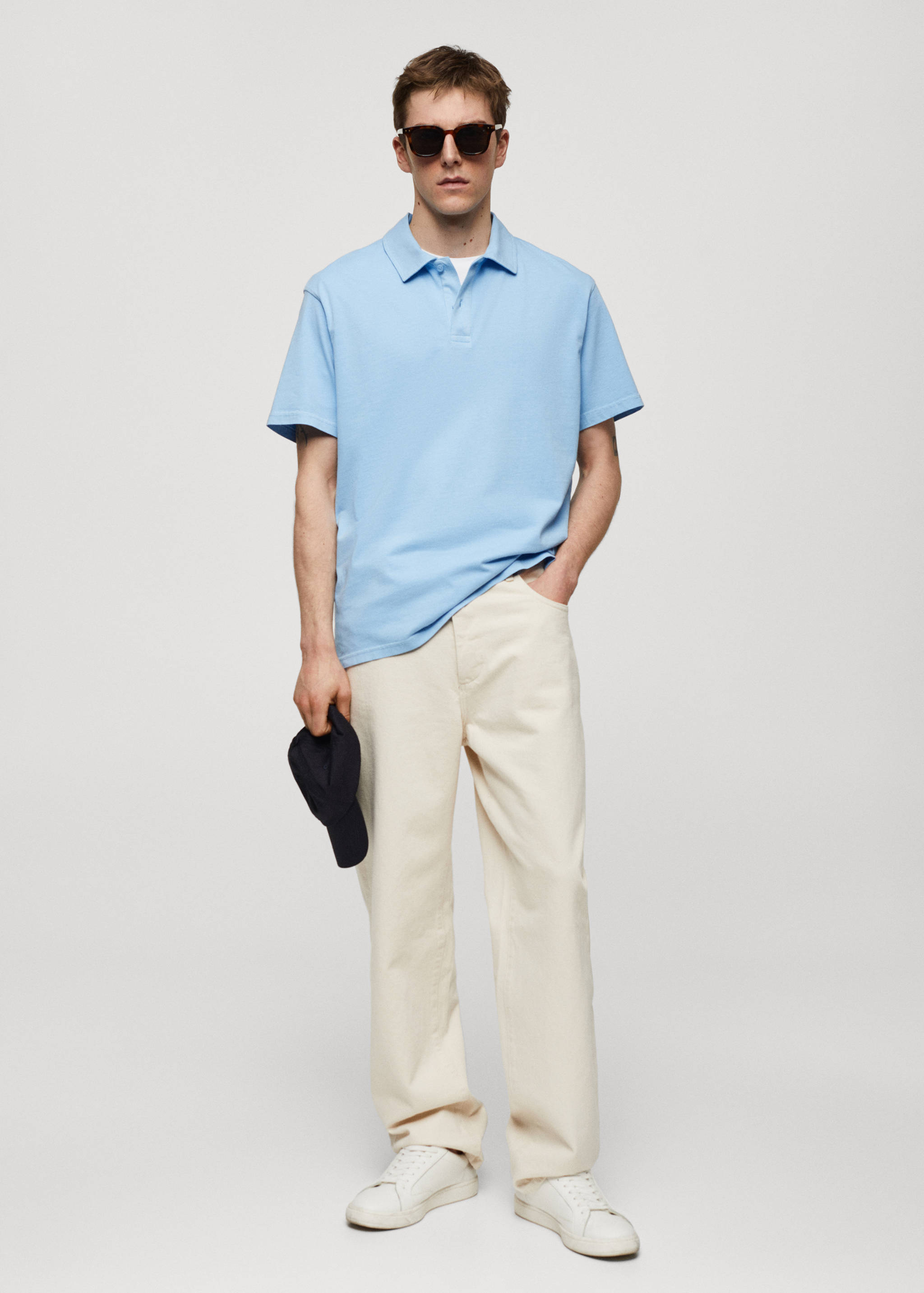 100% cotton relaxed-fit polo shirt - General plane