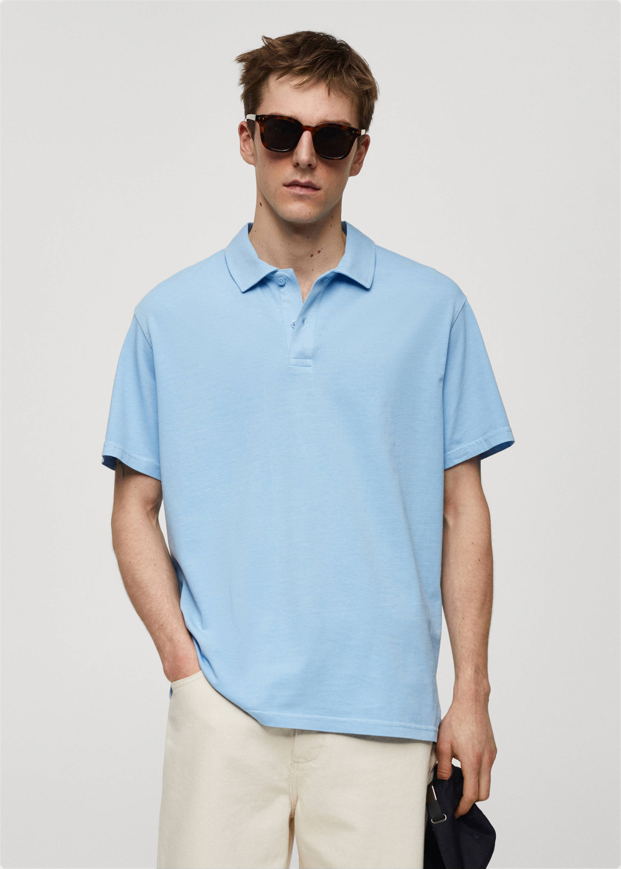 100% cotton relaxed-fit polo shirt - Medium plane